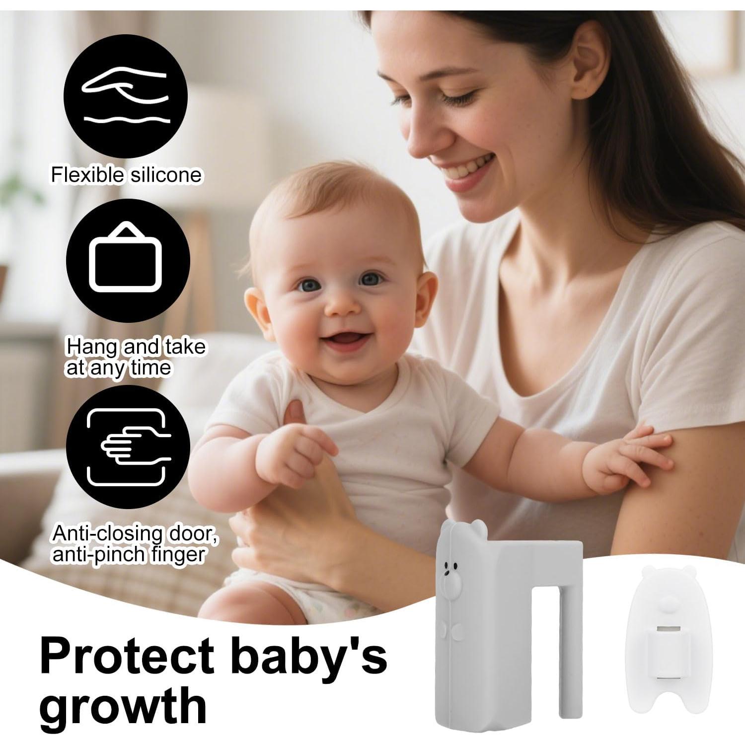 2 Protectores de Puerta para Bebés BOXOB Silicona Gris