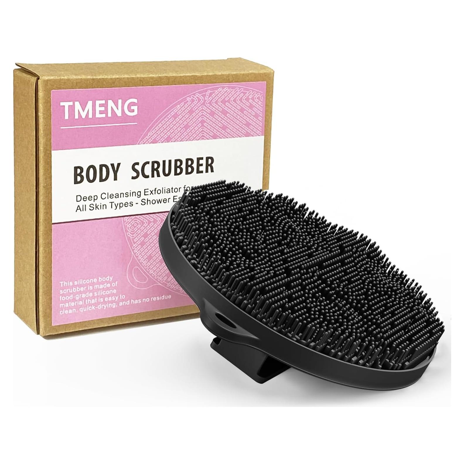 Esfregador de Cuerpo de Silicona Tmeng - Cepillo de Ducha Negro