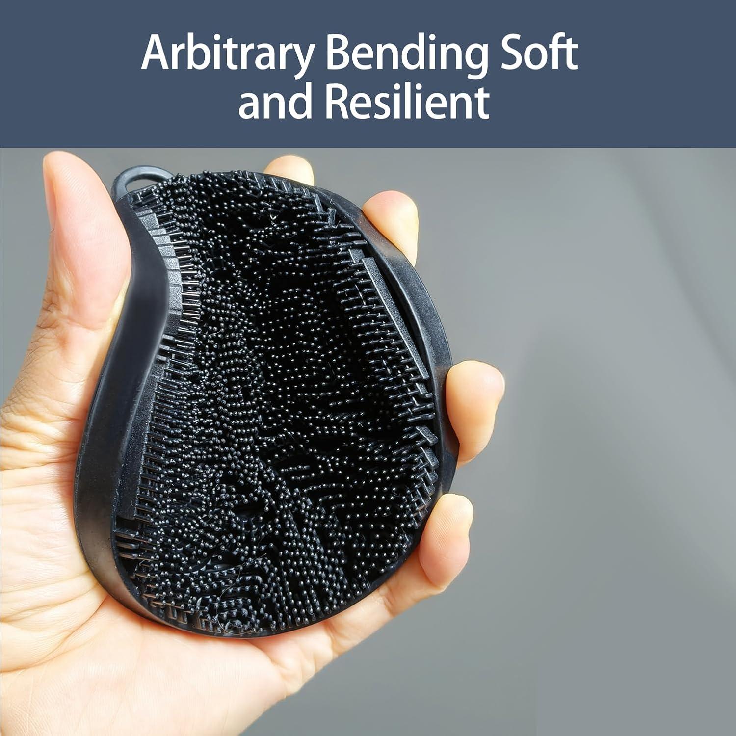 Esfregador de Cuerpo de Silicona Tmeng - Cepillo de Ducha Negro