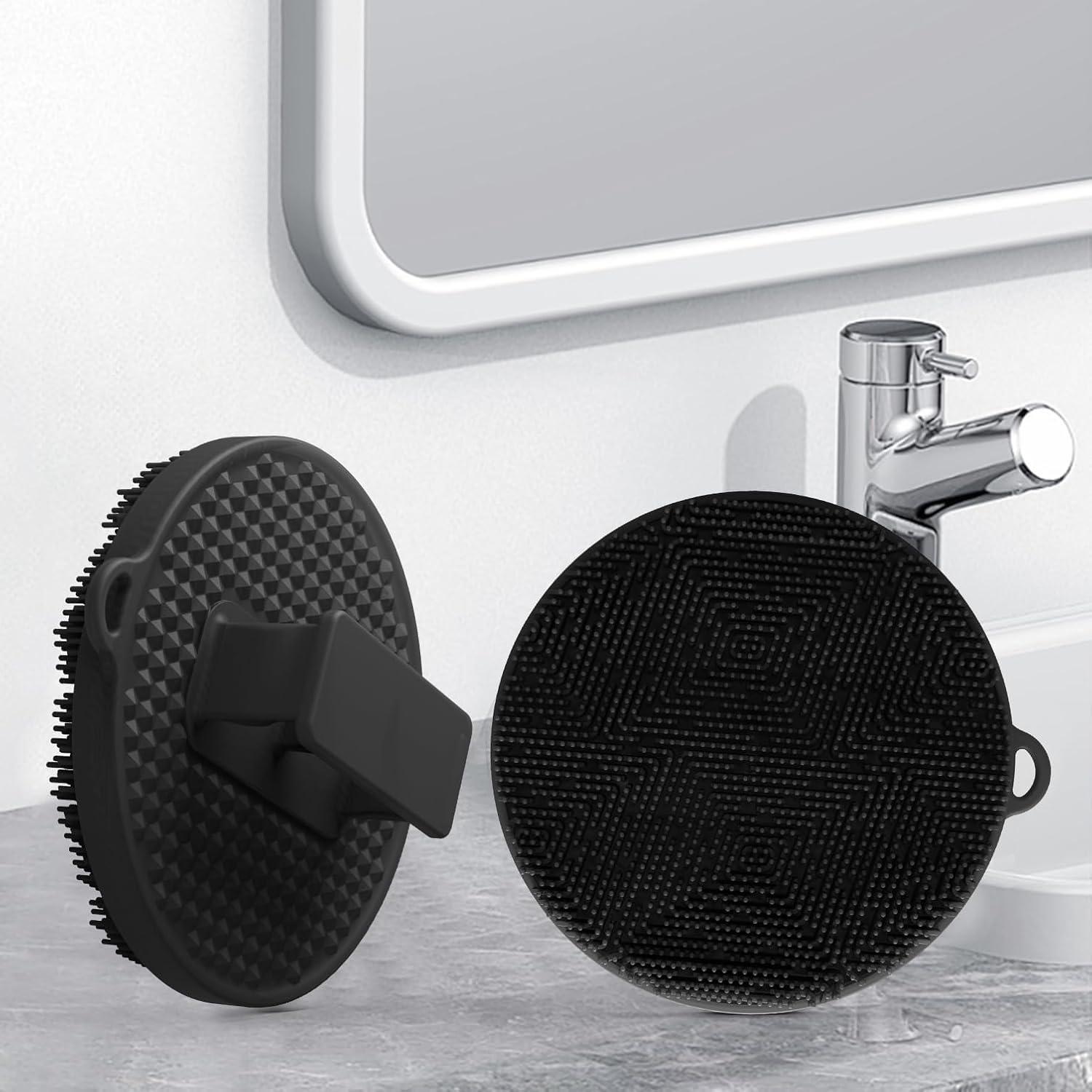 Esfregador de Cuerpo de Silicona Tmeng - Cepillo de Ducha Negro