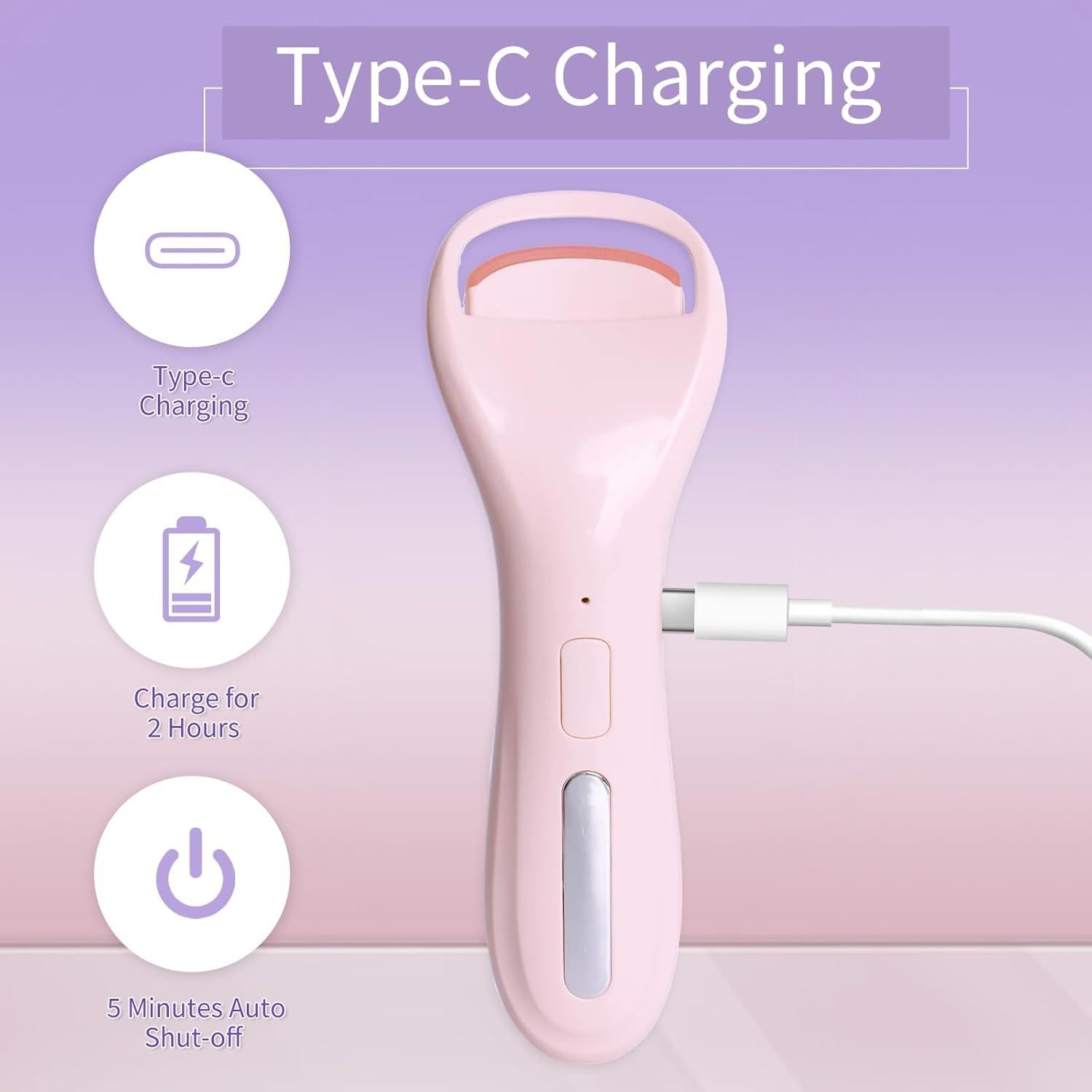 Rizador de Pestañas Eléctrico Acavado Rosa 3 Temperaturas