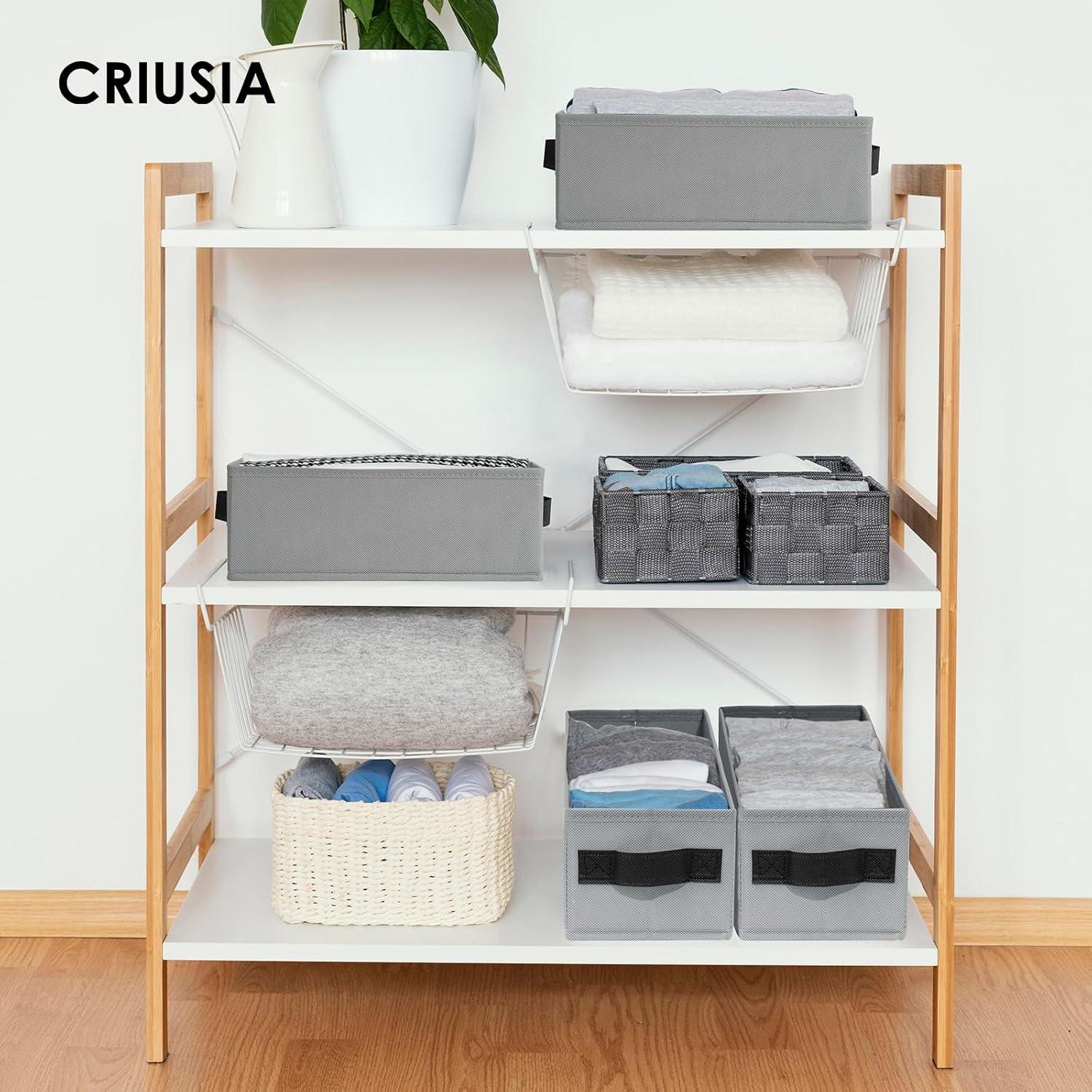 Cestas de Almacenamiento Criusia 6 Paquete 28x13 cm Gris