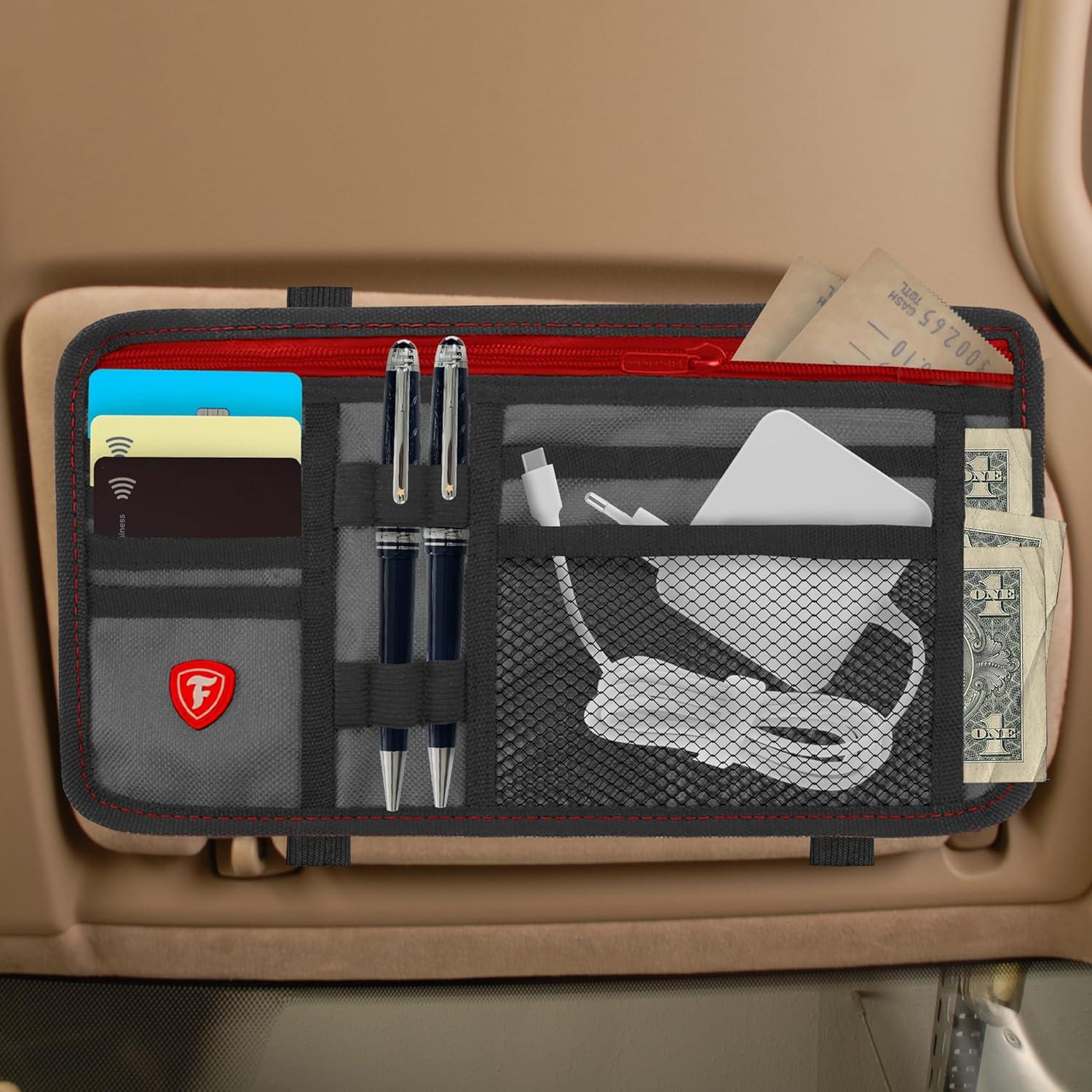 Organizador de Visera de Coche Firestone 2 Paquetes 8 Compartimentos