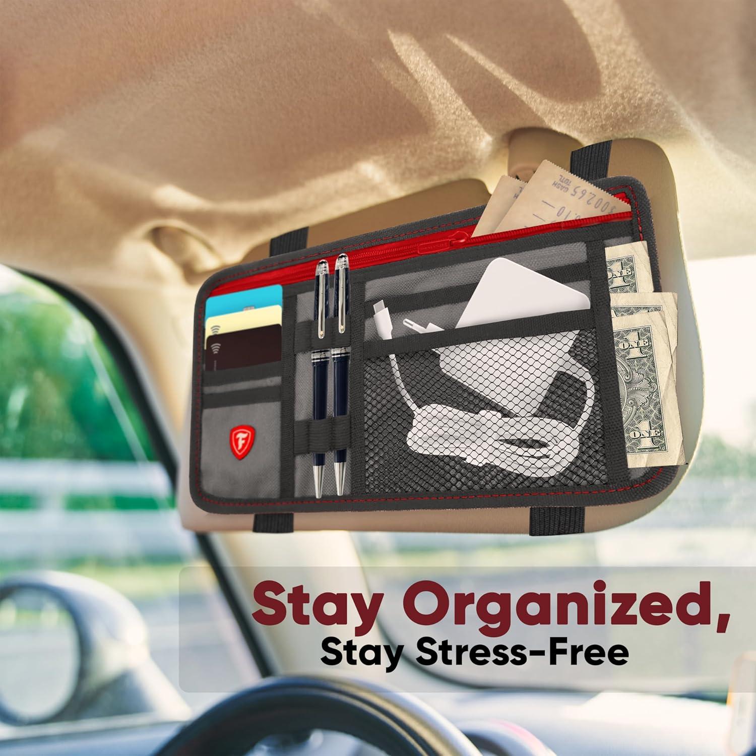 Organizador de Visera de Coche Firestone 2 Paquetes 8 Compartimentos