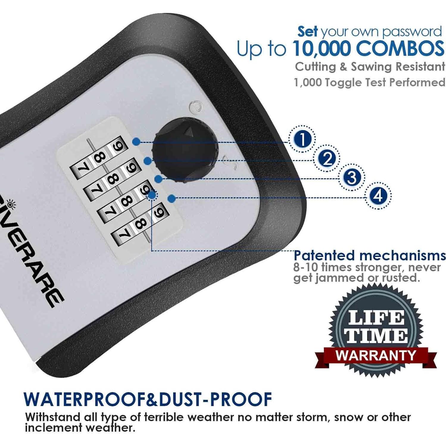 Caja de Bloqueo de Llaves GIVERARE 4 Dígitos Impermeable