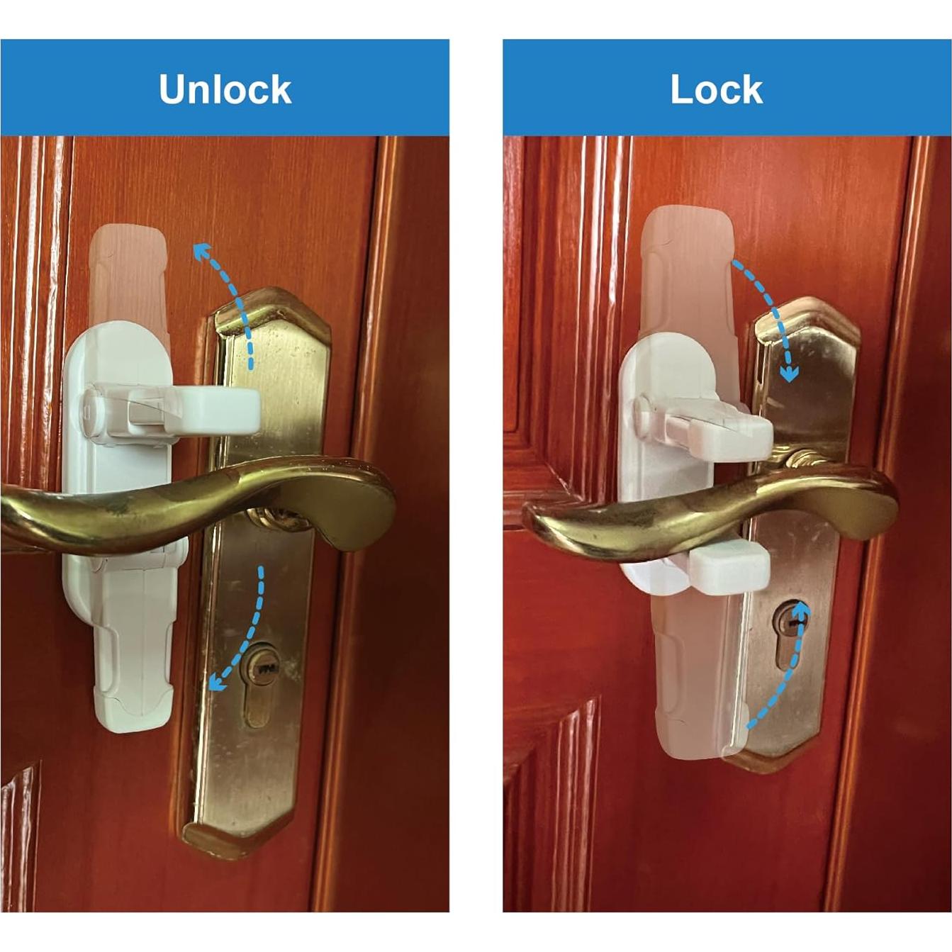 Bloqueo de Palanca de Puerta a Prueba de Niños ABS - 2 Unidades