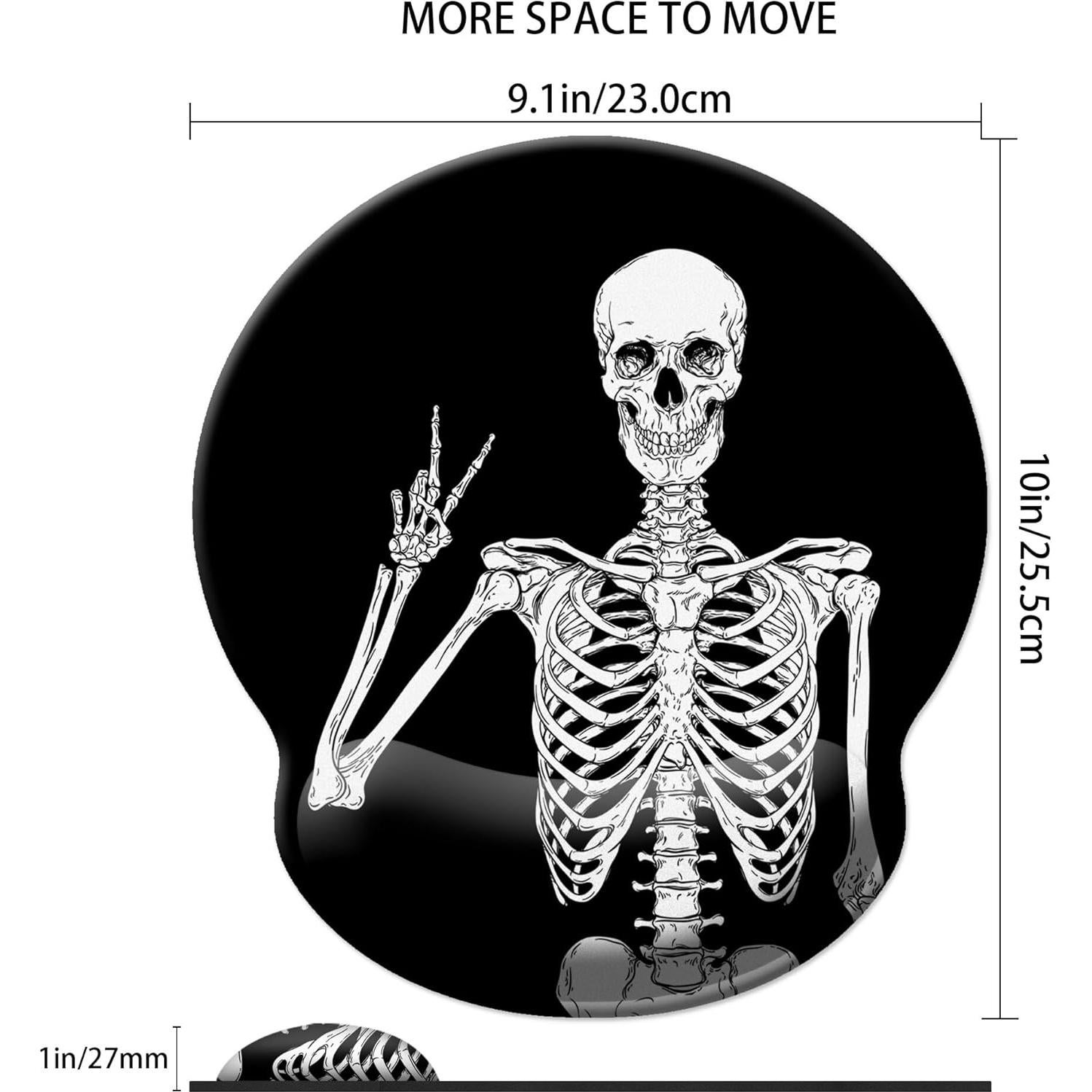 Alfombrilla de Ratón Ergonómica XSYXSN con Reposamuñecas Cráneo Negro