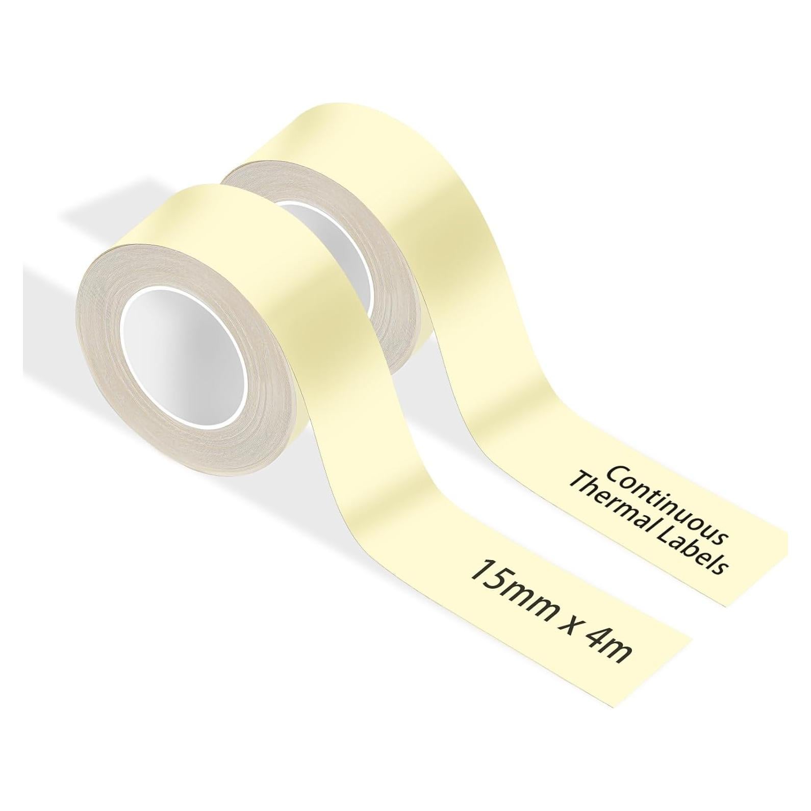 Cinta de Etiquetas RUNSEW 15mm x 4m Amarillo Almendra - 2 Rollos