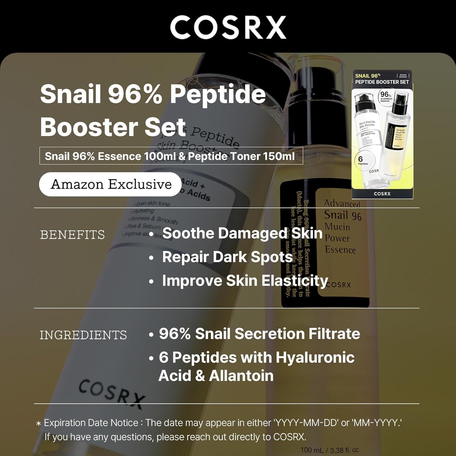 Suero Booster COSRX Pétidos de Mucina de Caracol 96% 50ml