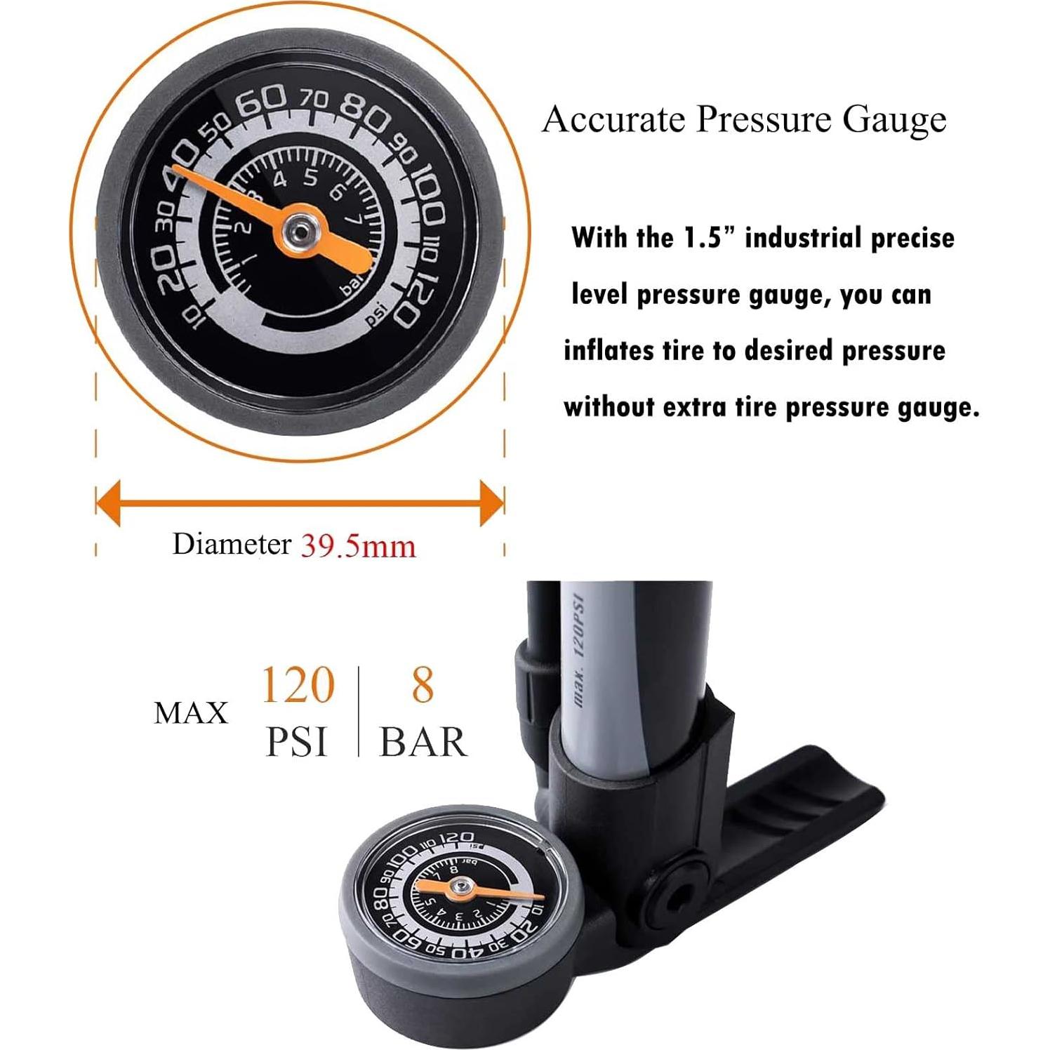 Mini Bomba de Bicicleta CXWXC con Manómetro 120 PSI - Portátil
