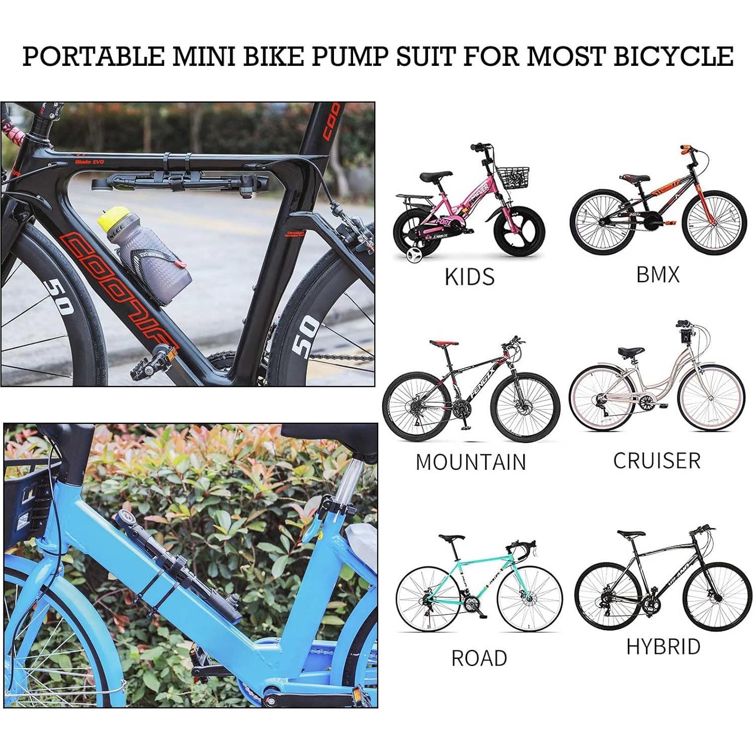 Mini Bomba de Bicicleta CXWXC con Manómetro 120 PSI - Portátil