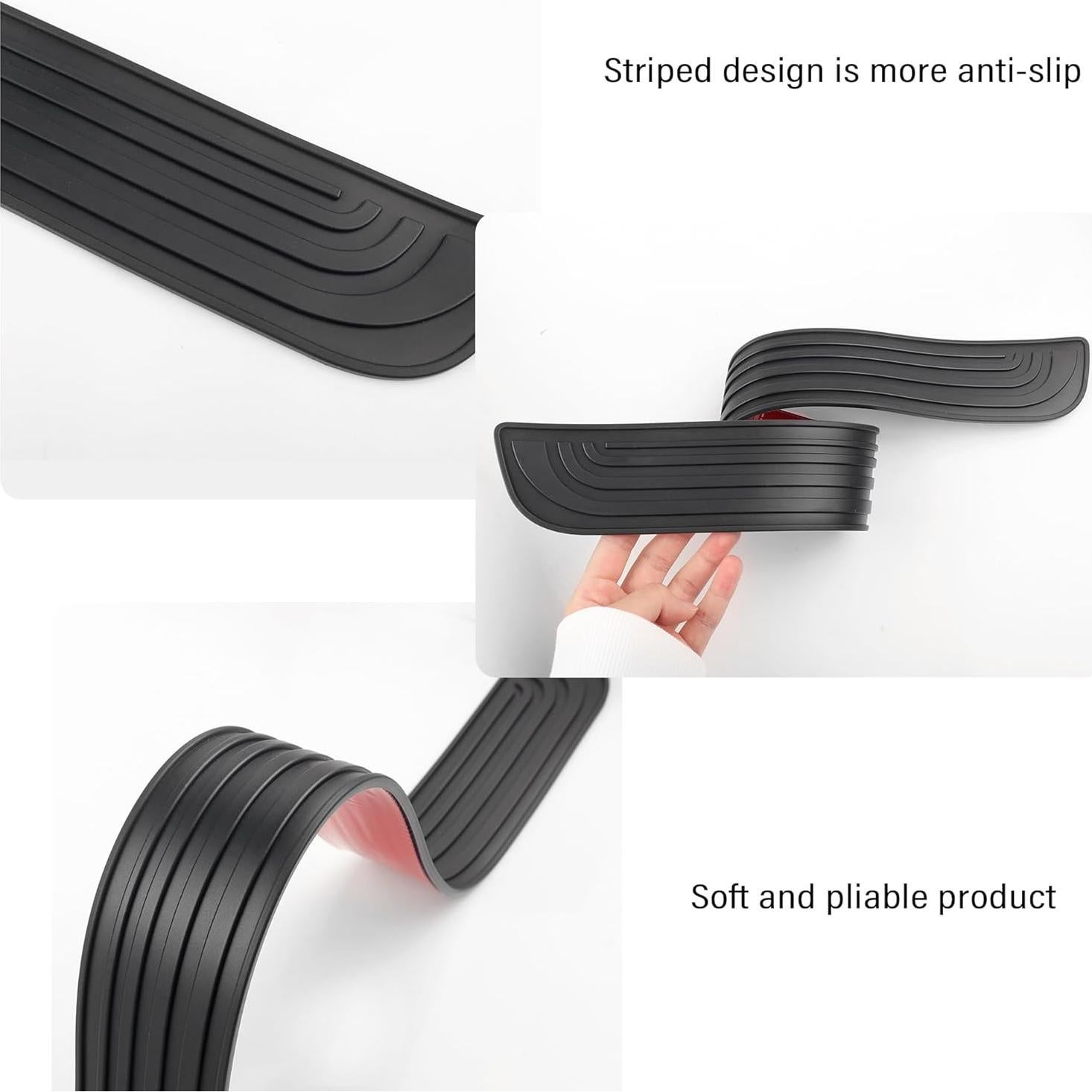 Protector de Umbral de Puerta de Coche Carleef 4PCS Negro 4cm