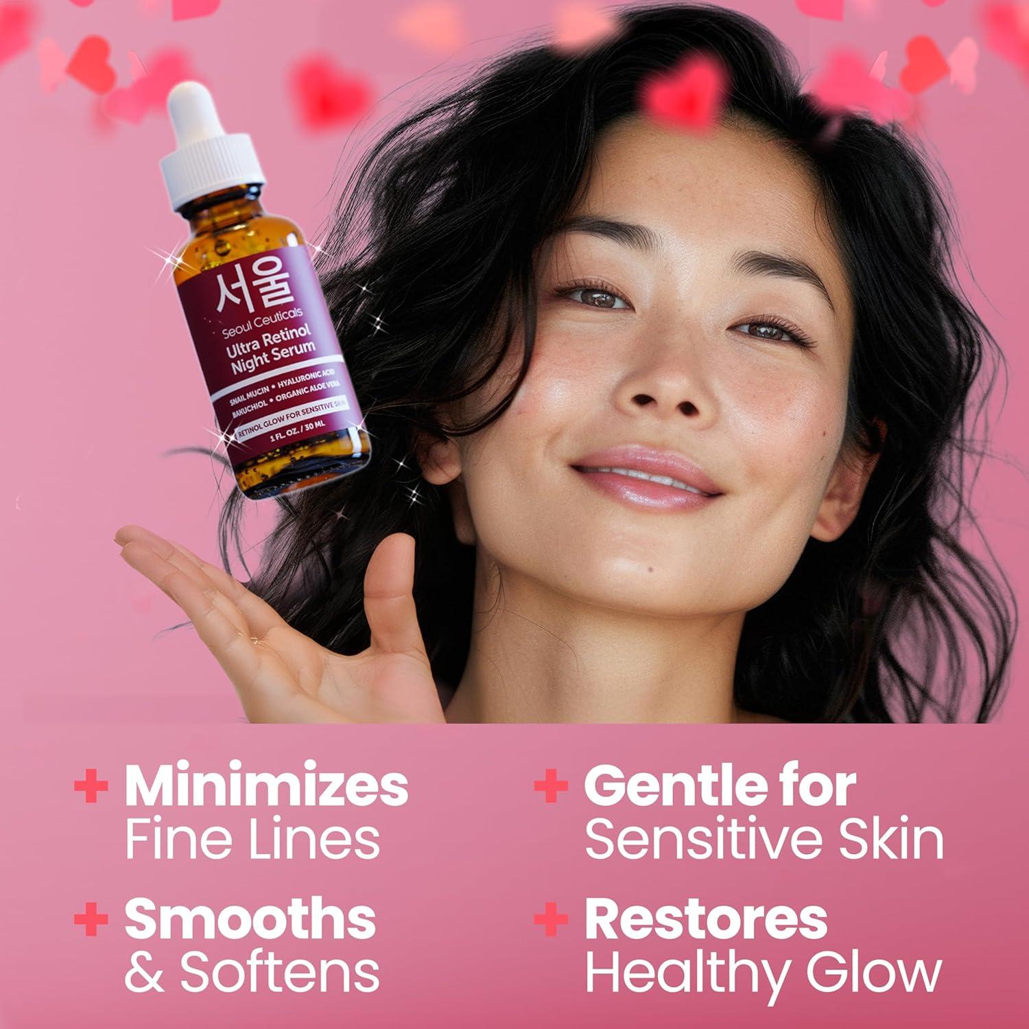 Suero Nocturno Retinol 1% SeoulCeuticals 97.5% Mucina