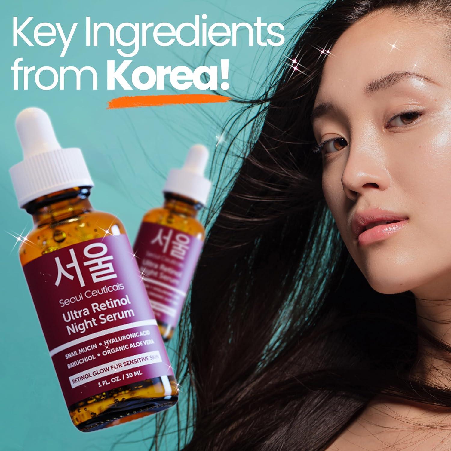 Suero Nocturno Retinol 1% SeoulCeuticals 97.5% Mucina