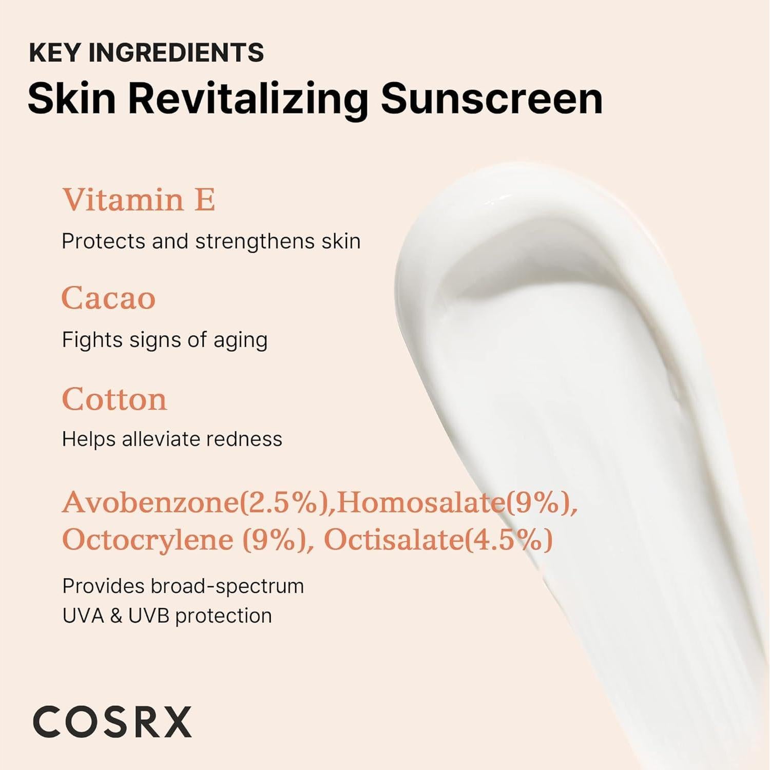 Protector Solar COSRX Vitamina E SPF 50 50ml Hidratante