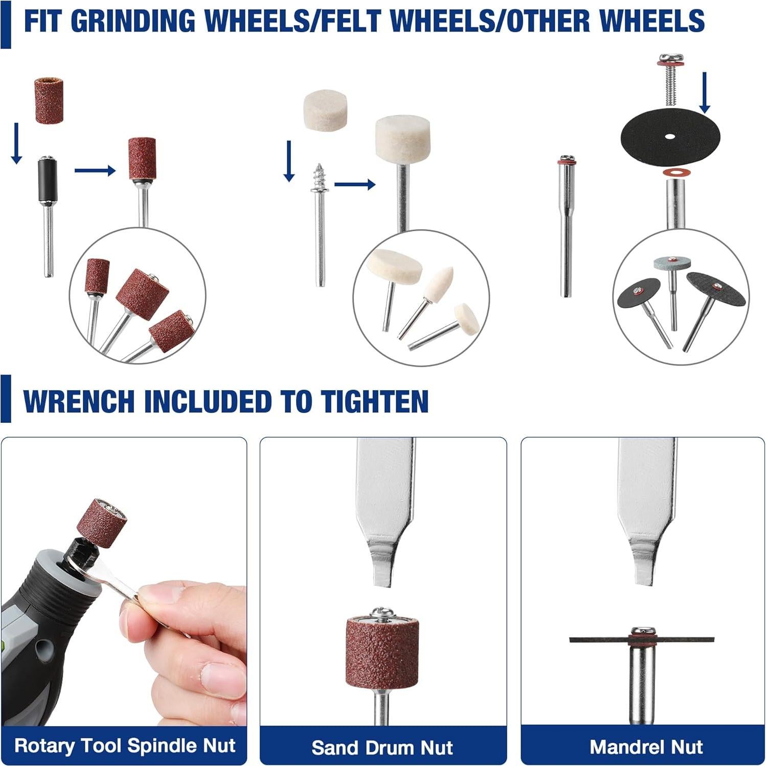 Kit de Accesorios Rotativos WORKPRO 476 Piezas - Versátil