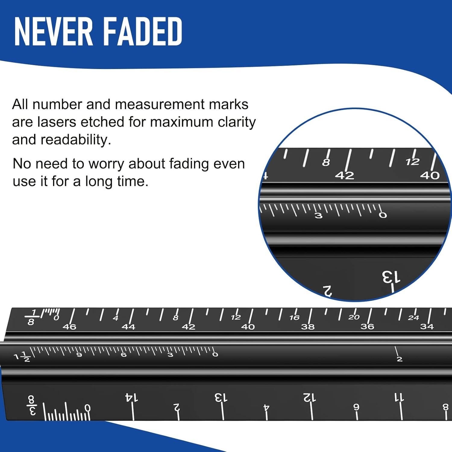 Regla Triangular de Metal 30 cm DAGONGREN para Arquitectura