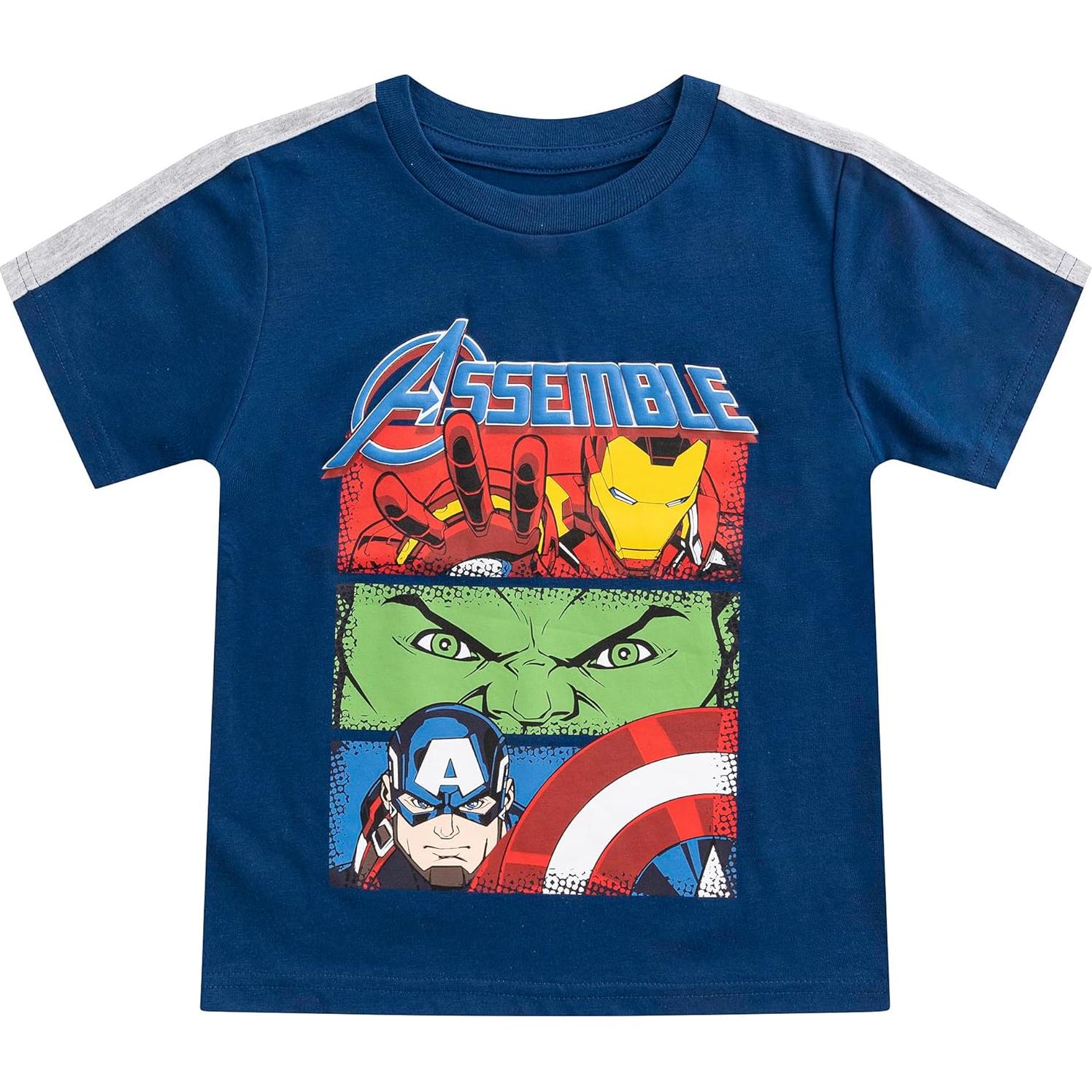 Camisetas de Manga Corta Marvel Vengadores 4 Paquetes Niños