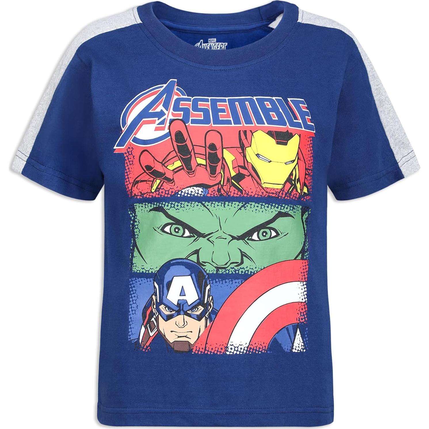 Camisetas de Manga Corta Marvel Vengadores 4 Paquetes Niños