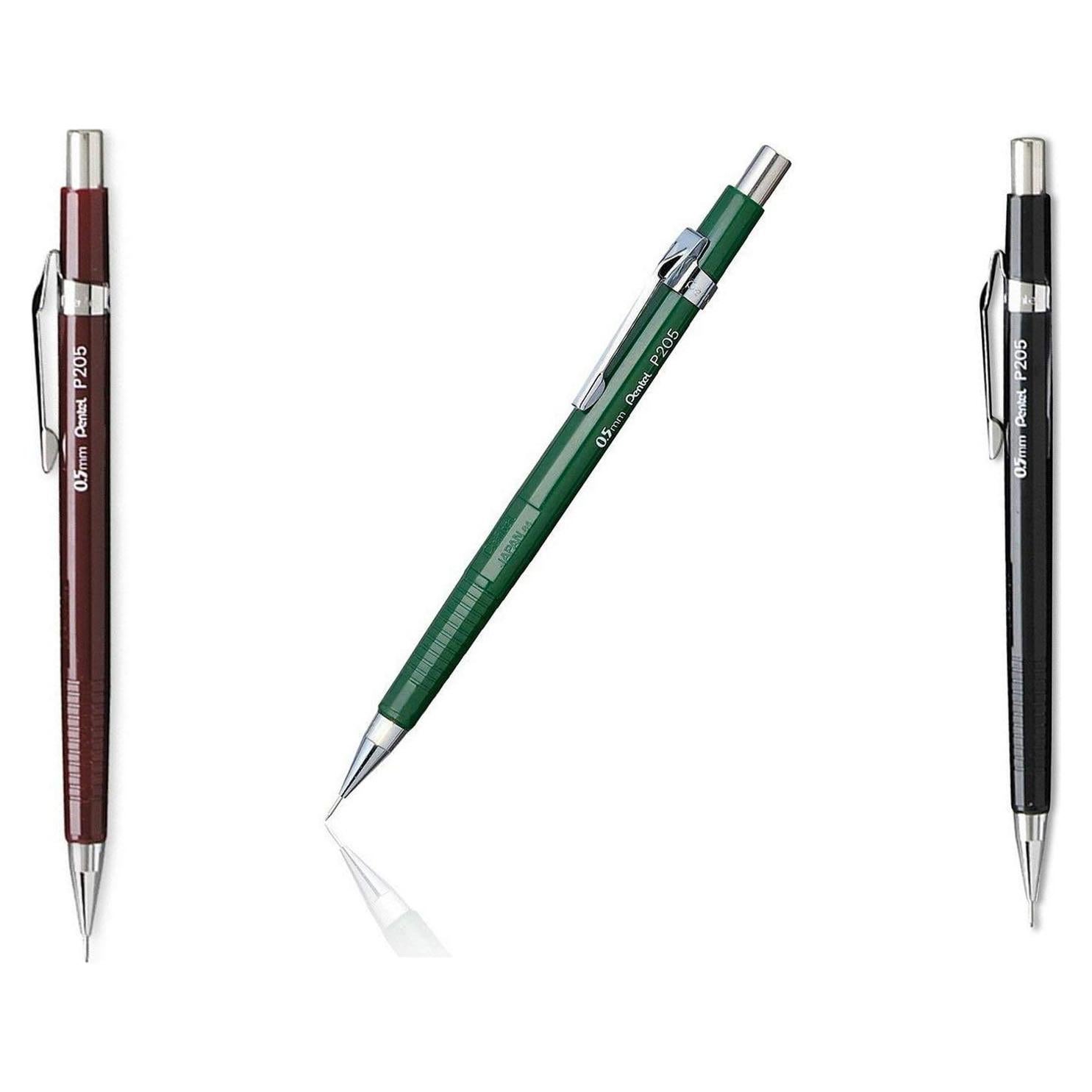 Paquete de 3 Lápices Automáticos Pentel P205 0.5mm Colores