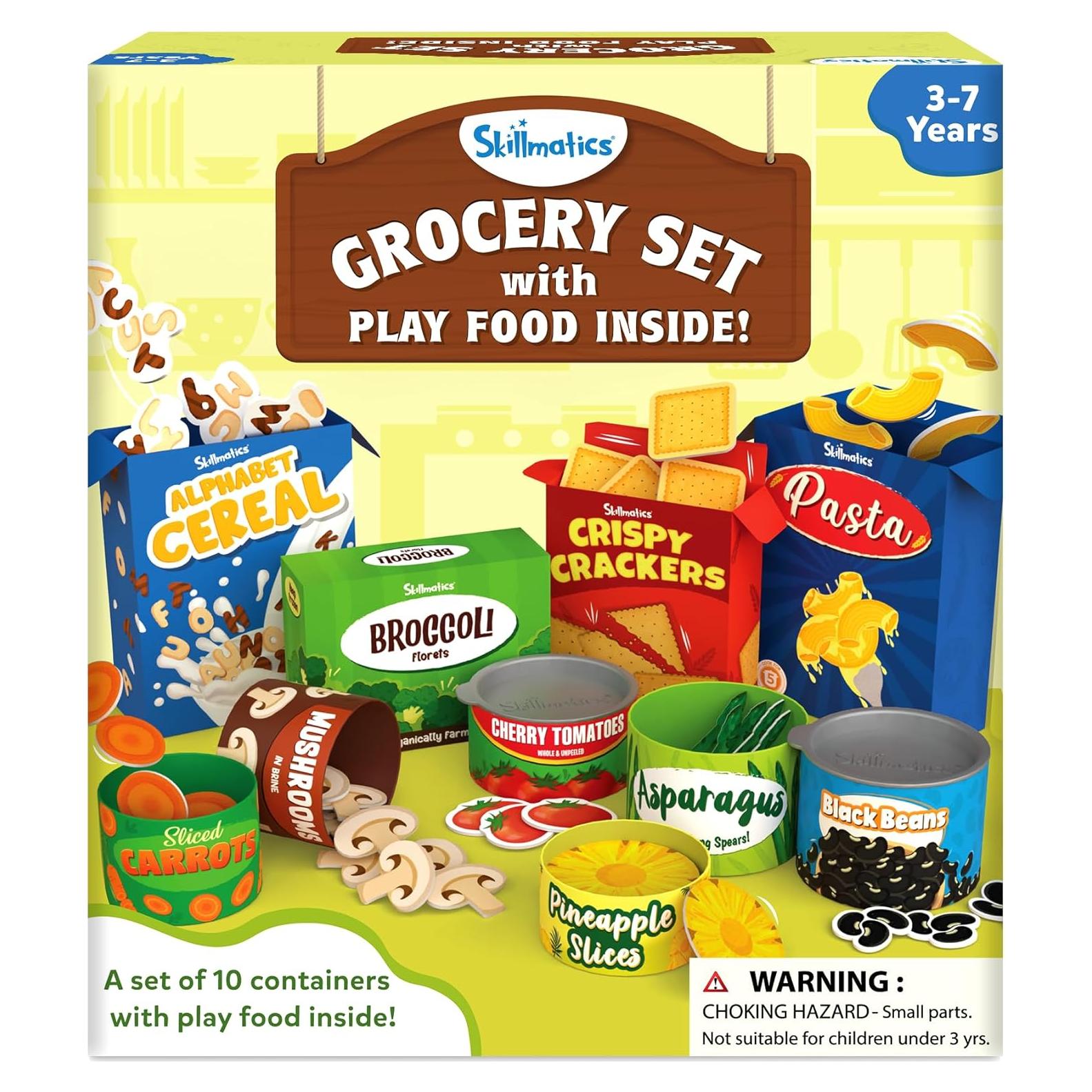 Skillmatics Grocery Set - 100+ Pieces, Play Foods, Realistic Pretend Play Toys, Kids Kitchen Set, Gifts for Girls & Boys Ages 3, 4, 5 & Up