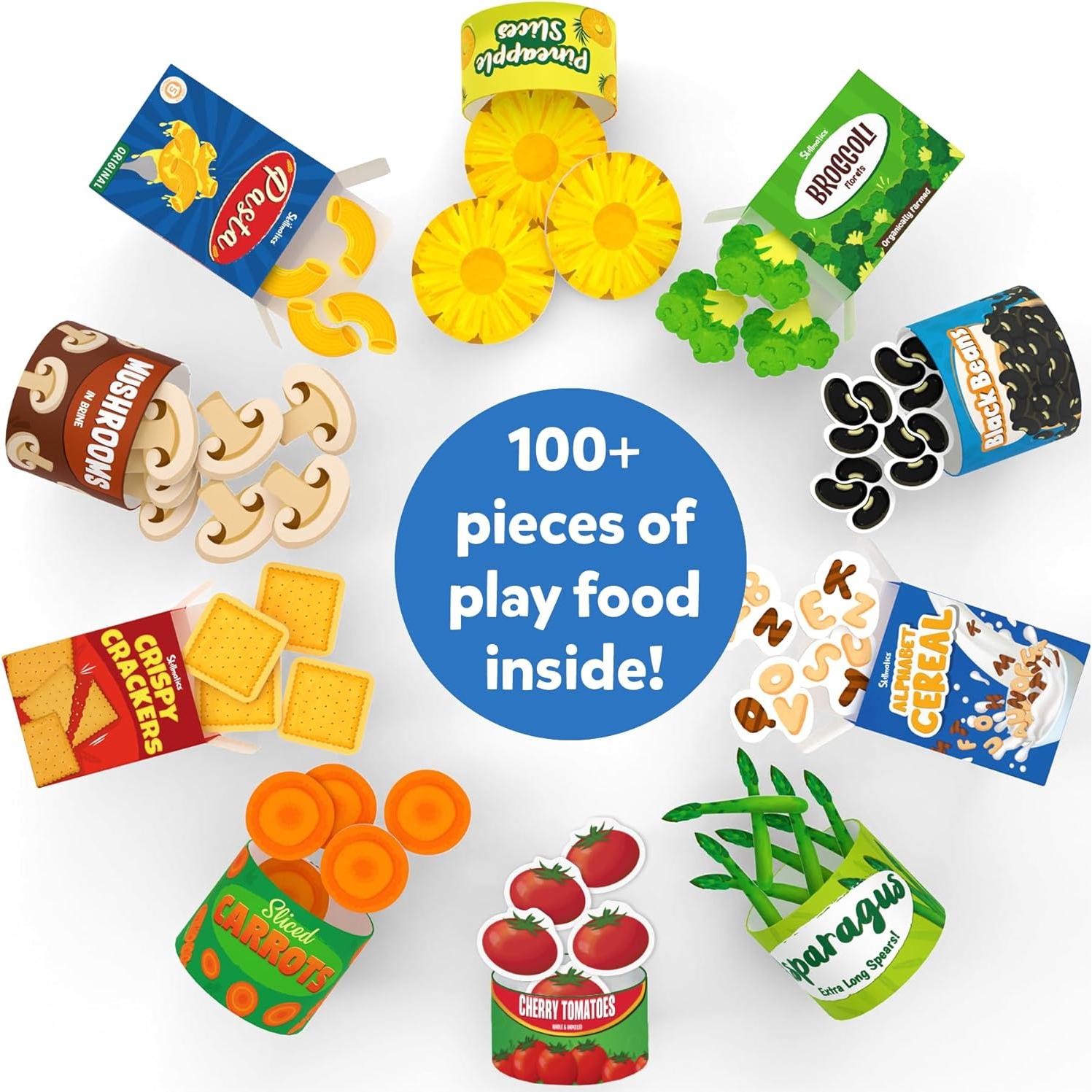 Skillmatics Grocery Set - 100+ Pieces, Play Foods, Realistic Pretend Play Toys, Kids Kitchen Set, Gifts for Girls & Boys Ages 3, 4, 5 & Up
