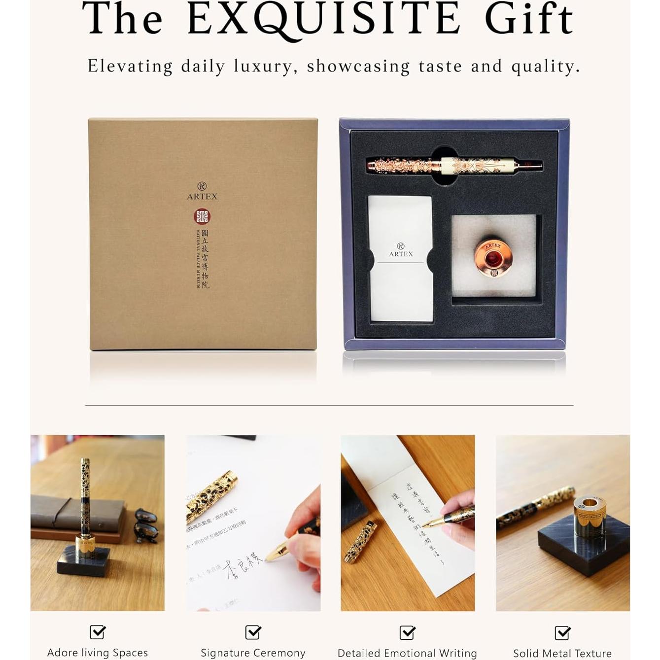 Bolígrafo de lujo ARTEX con soporte de mármol - Recarga SCHMIDT