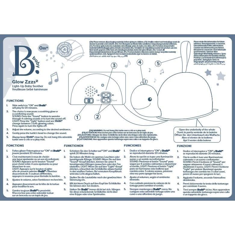 Tortuga de Peluche Iluminada B. toys Glow Zzzs 0 meses +