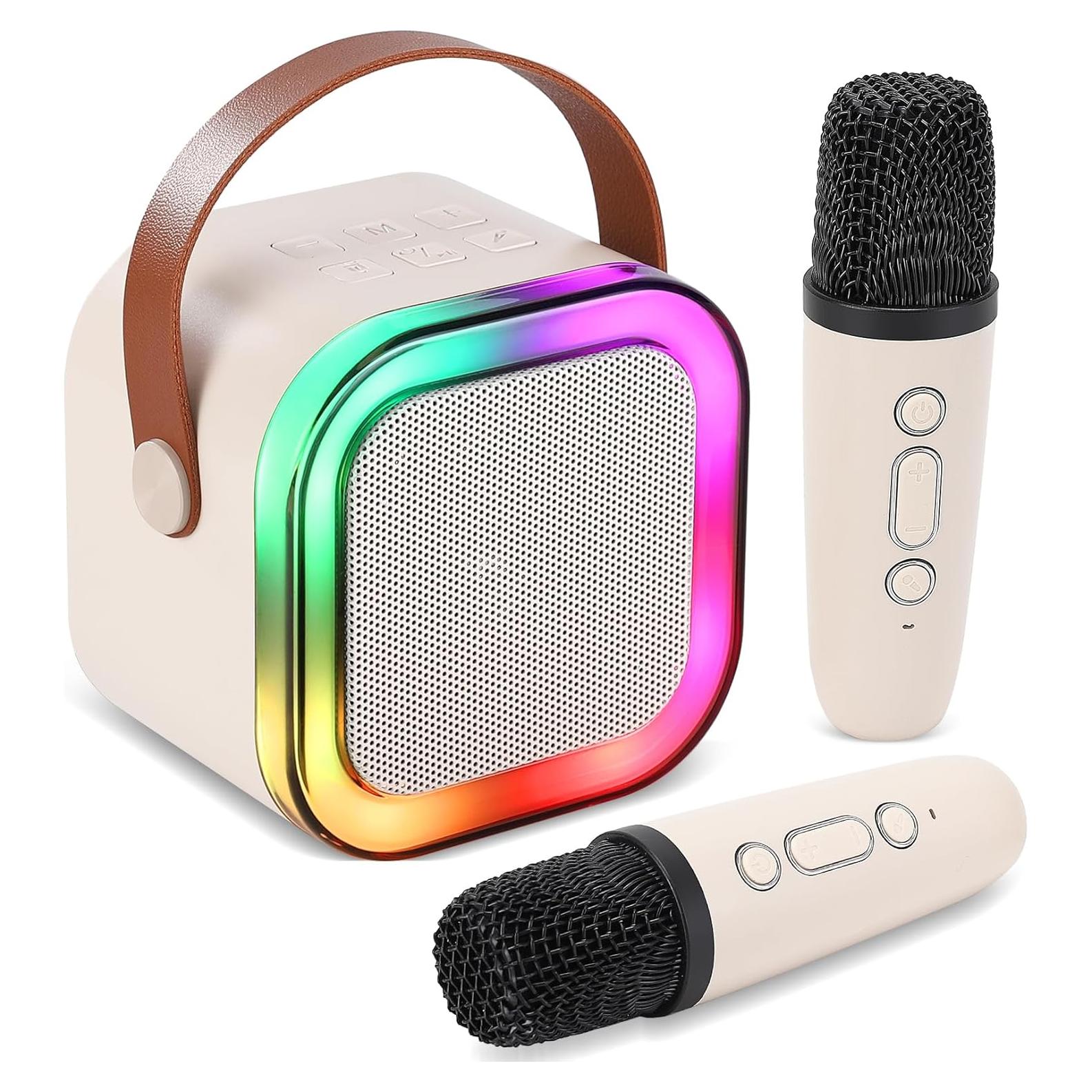 Altavoz Karaoke Bluetooth Portátil con Micrófono y LED