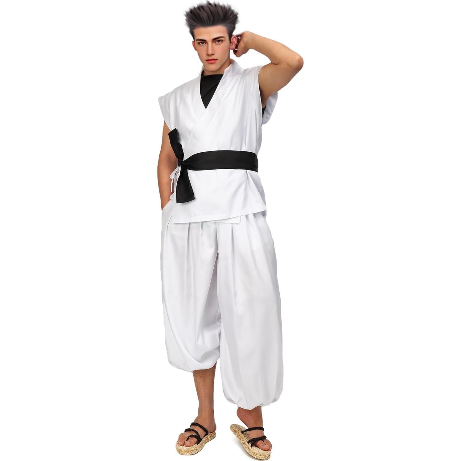 C-ZOFEK Traje de Cosplay de Kung Fu Blanco para Hombre