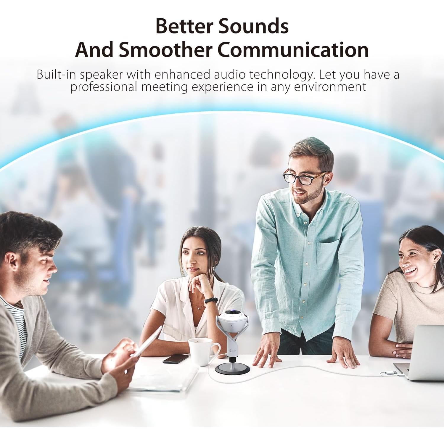 Cámara de Videoconferencia j5create JVU368 360° con IA