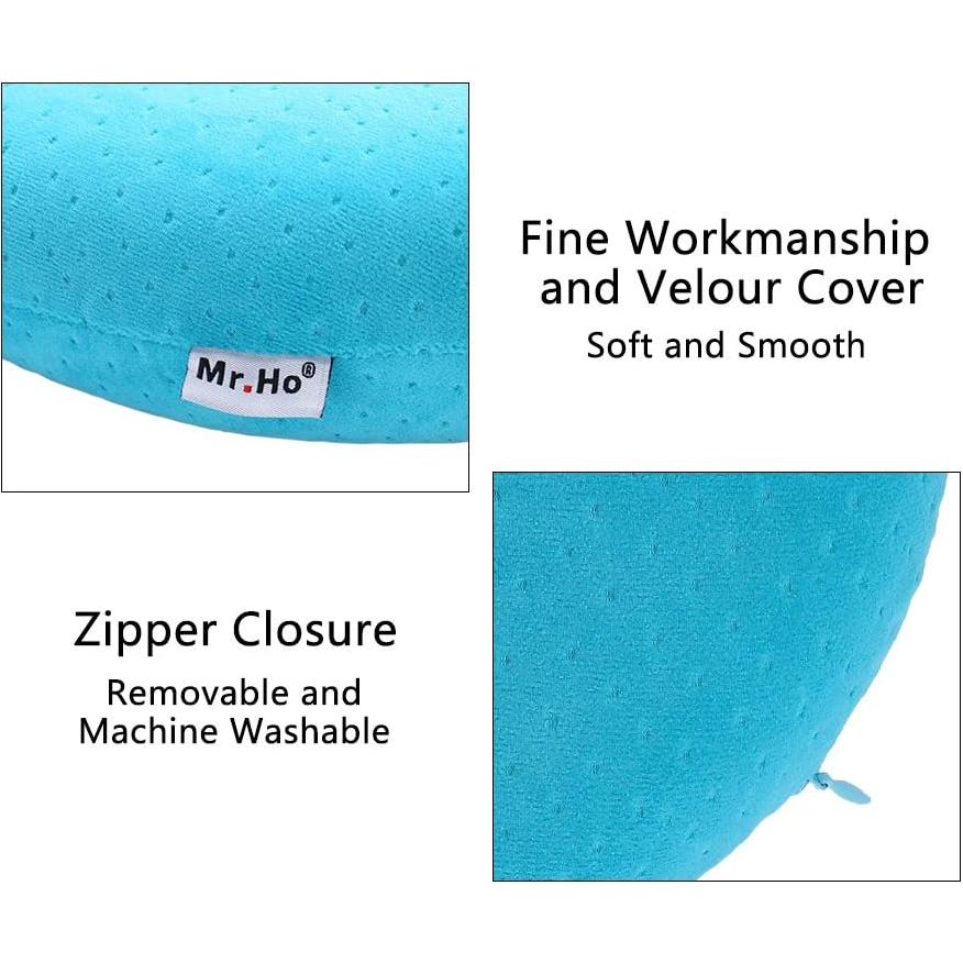 Almohada de Espuma con Memoria Mr.Ho Azul para Cuello y Cabeza