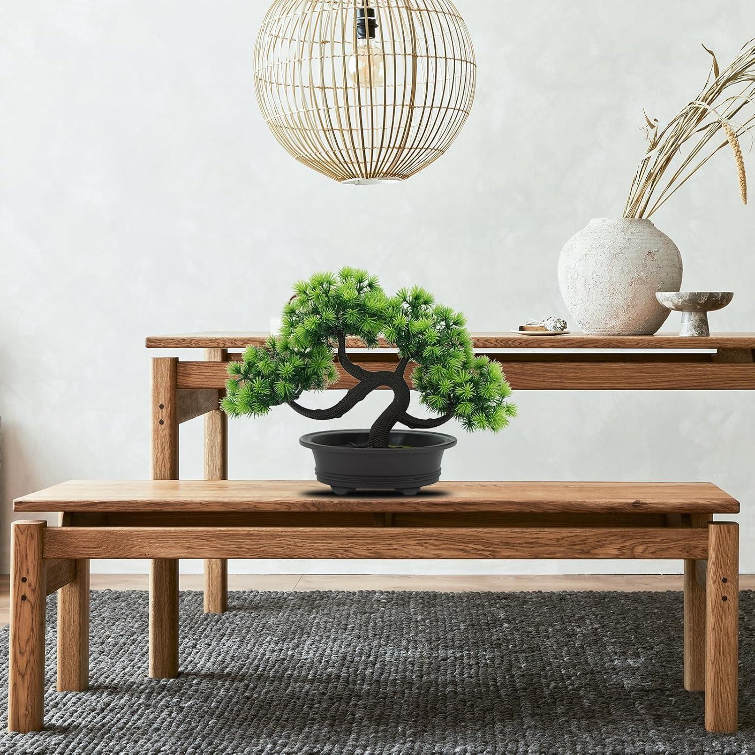 Bonsai de Pino Artificial Vibrant Leaf 30 cm Verde Decoración