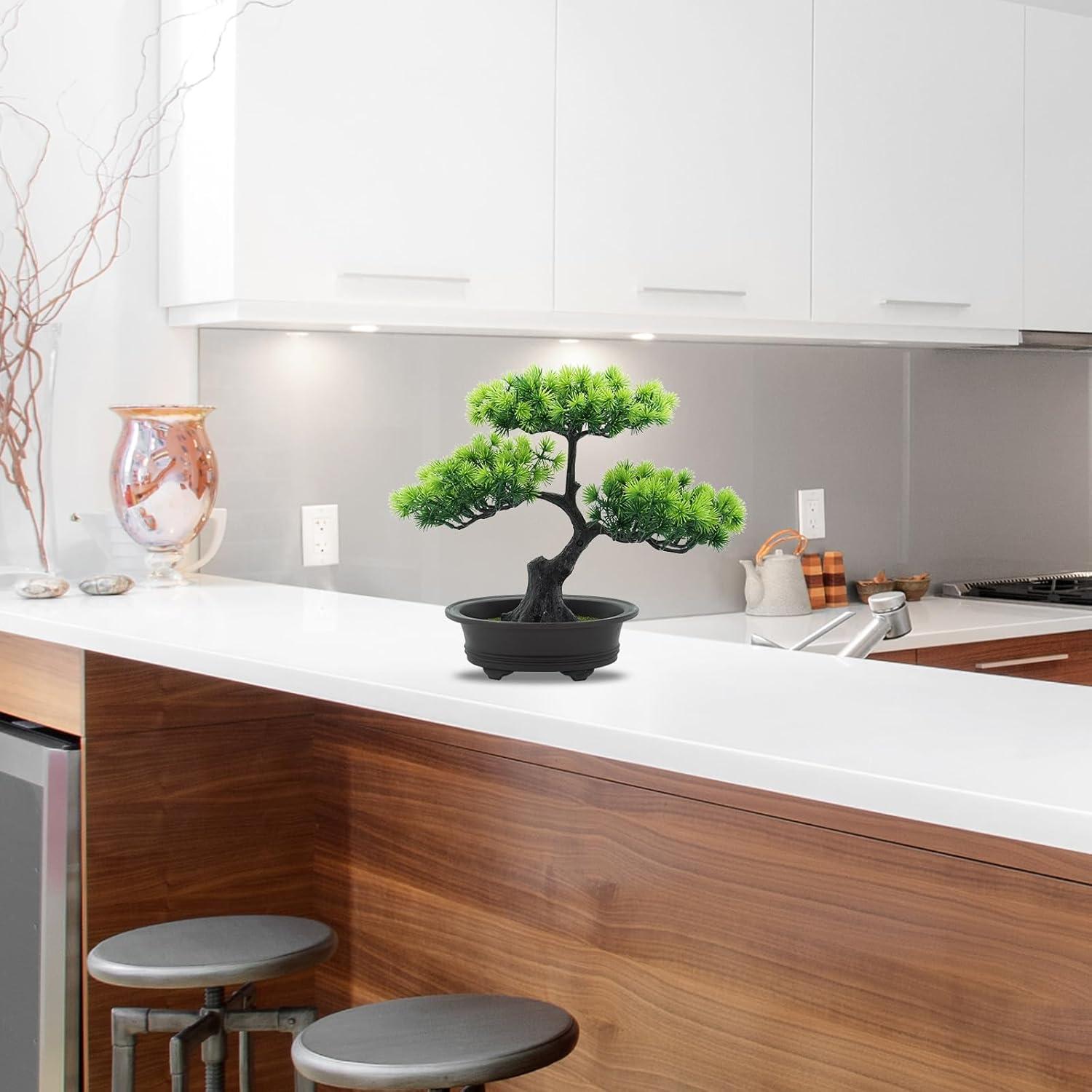 Bonsai de Pino Artificial Vibrant Leaf 30 cm Verde Decoración