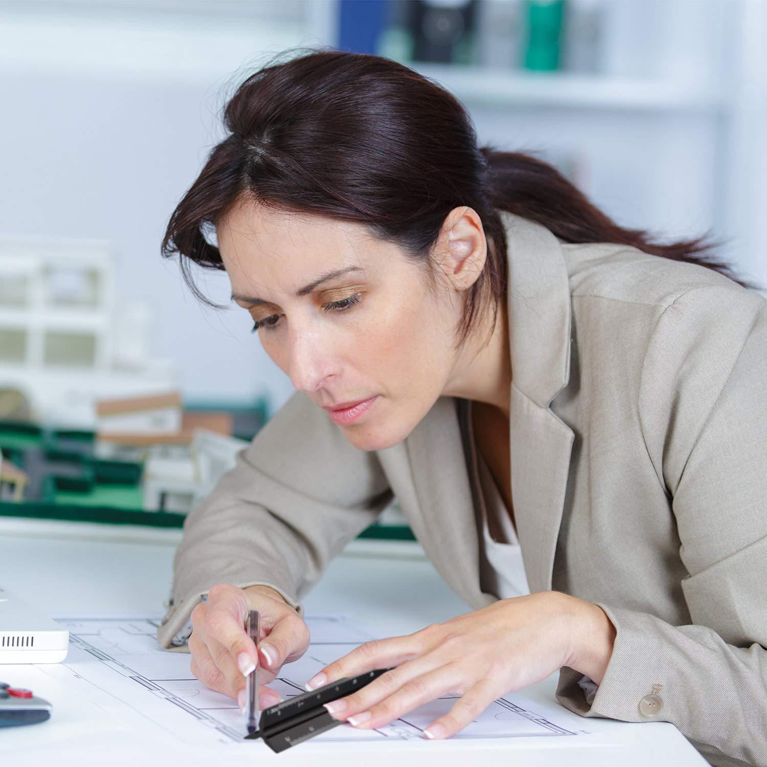 Juego de Reglas Triangulares de Aluminio 30 cm Leinuosen