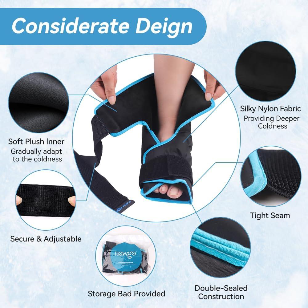 Paquete de Hielo para Pie y Tobillo NEWGO - Terapia Fría y Caliente