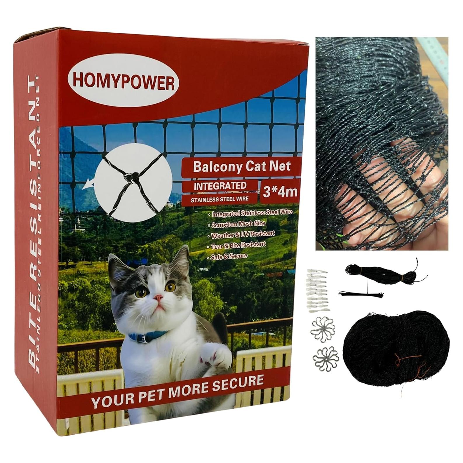 Red de Seguridad para Gatos HOMYPOWER 3.05x3.96 m Reforzada