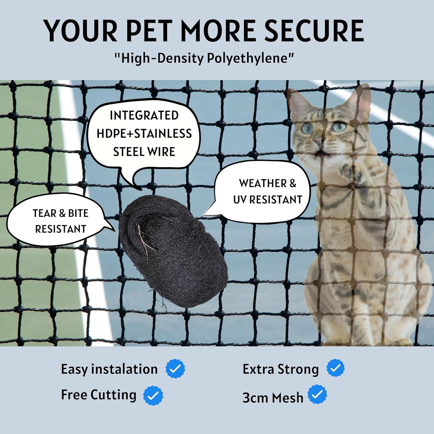 Red de Seguridad para Gatos HOMYPOWER 3.05x3.96 m Reforzada