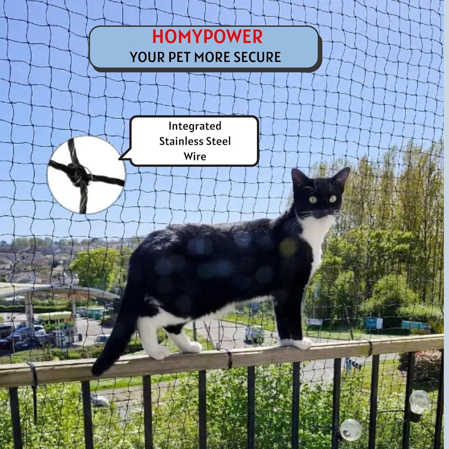 Red de Seguridad para Gatos HOMYPOWER 3.05x3.96 m Reforzada