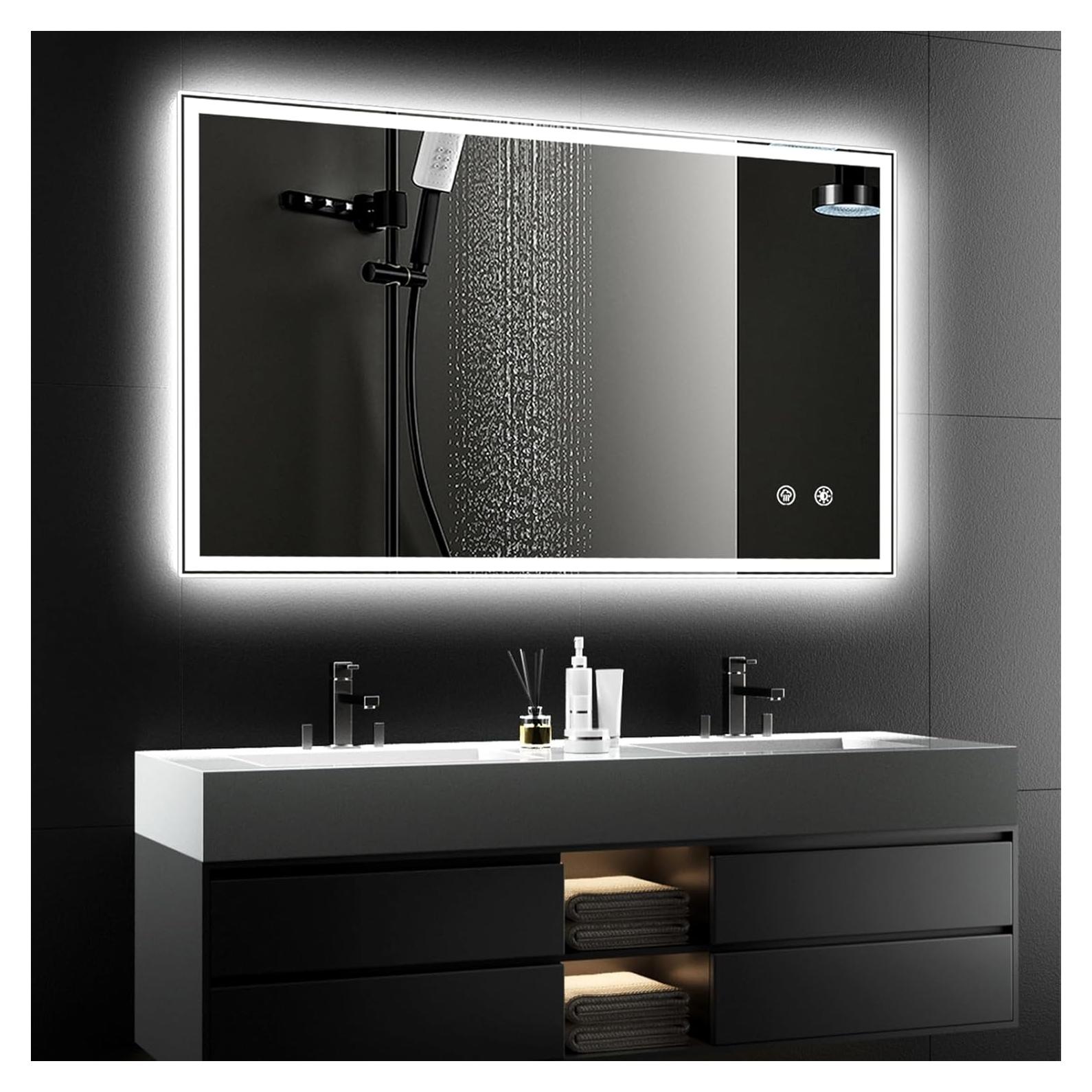 Espejo de Baño LED BVMDPW 101.6x61 cm Rectangular Anti-vaho