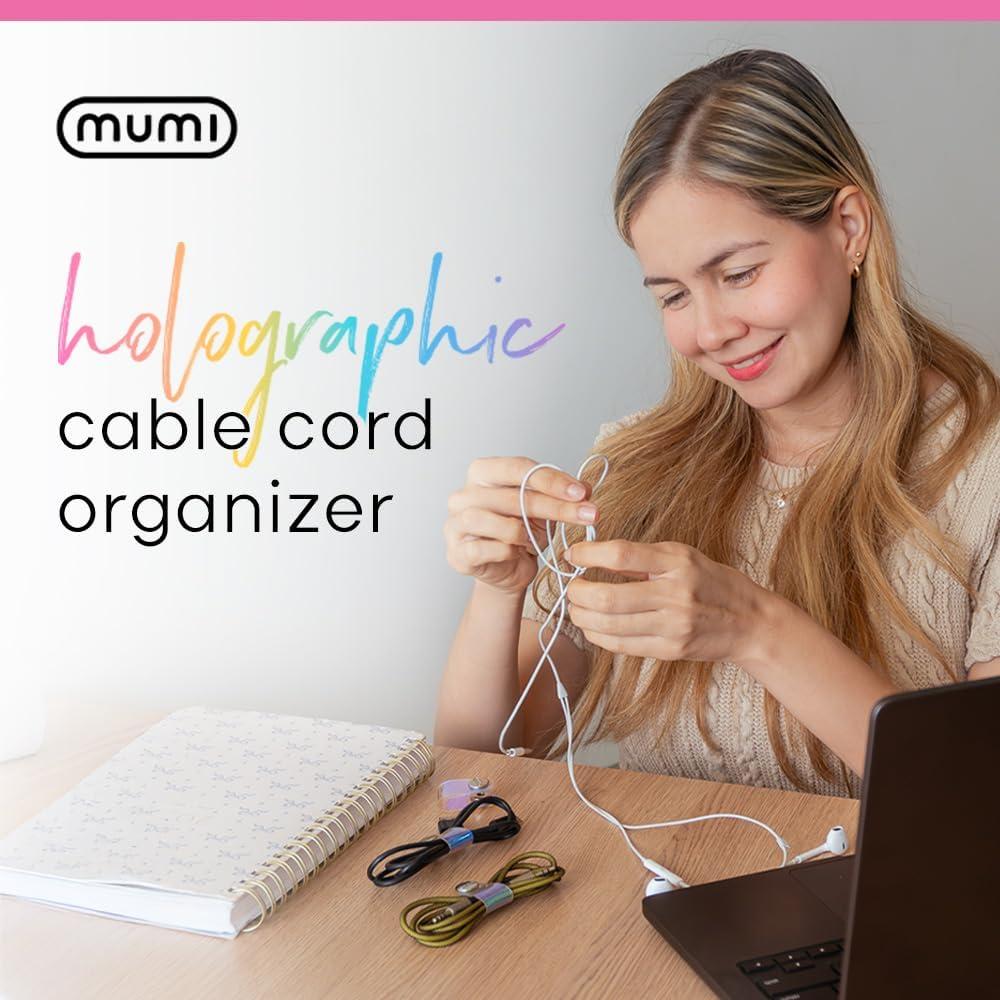 Organizador de Cables Holográfico MUMI - Set de 3 Correas 7.87 cm