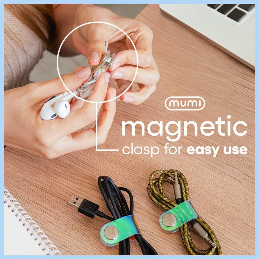 Organizador de Cables Holográfico MUMI - Set de 3 Correas 7.87 cm