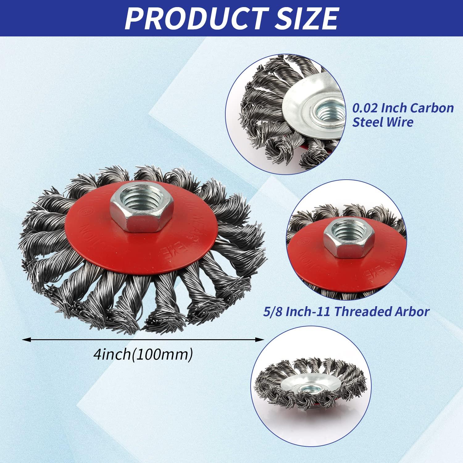 Paquete de 3 cepillos de alambre WENORA 4" para amoladora