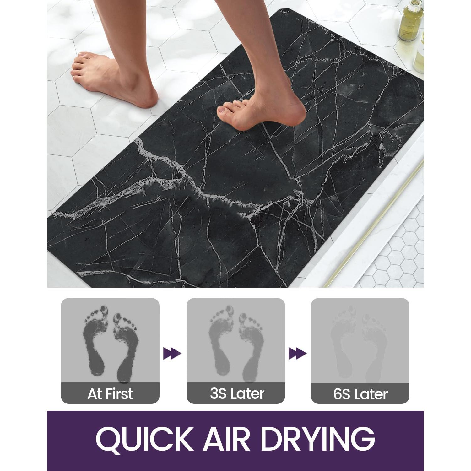 Alfombra de Baño DEXI 40x60 cm Antideslizante Negra