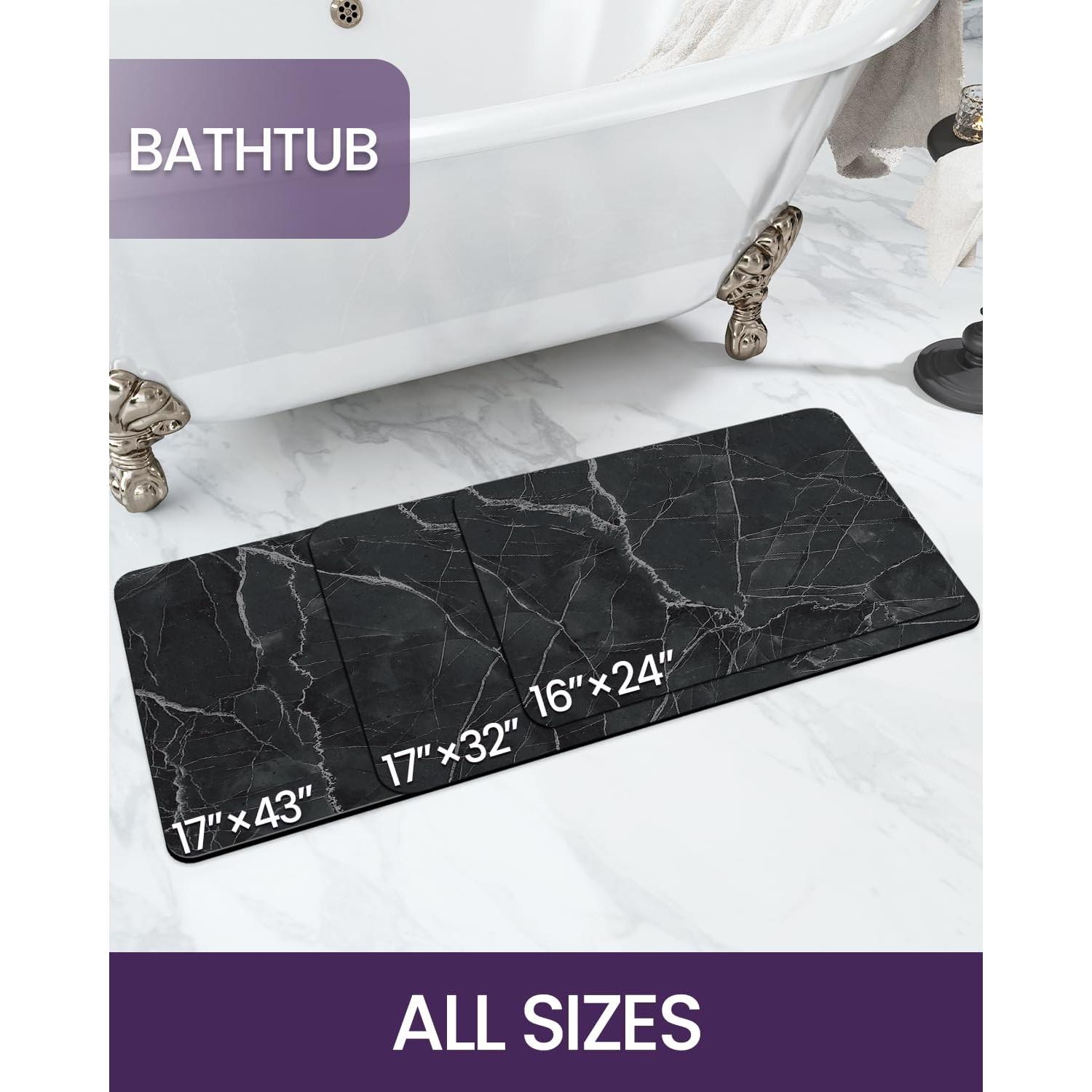 Alfombra de Baño DEXI 40x60 cm Antideslizante Negra