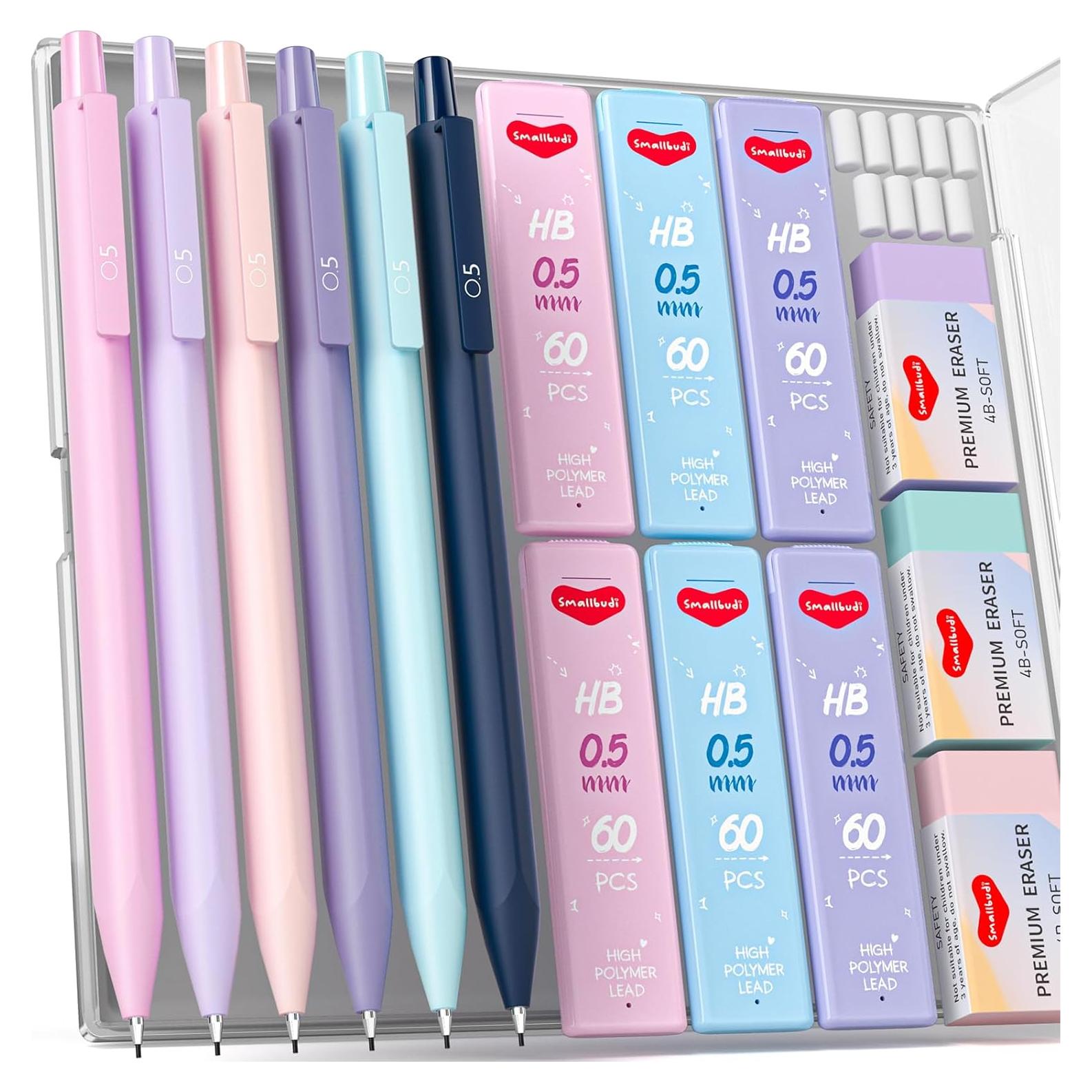 Juego de 6 lápices mecánicos Smallbudi 0.5mm pastel