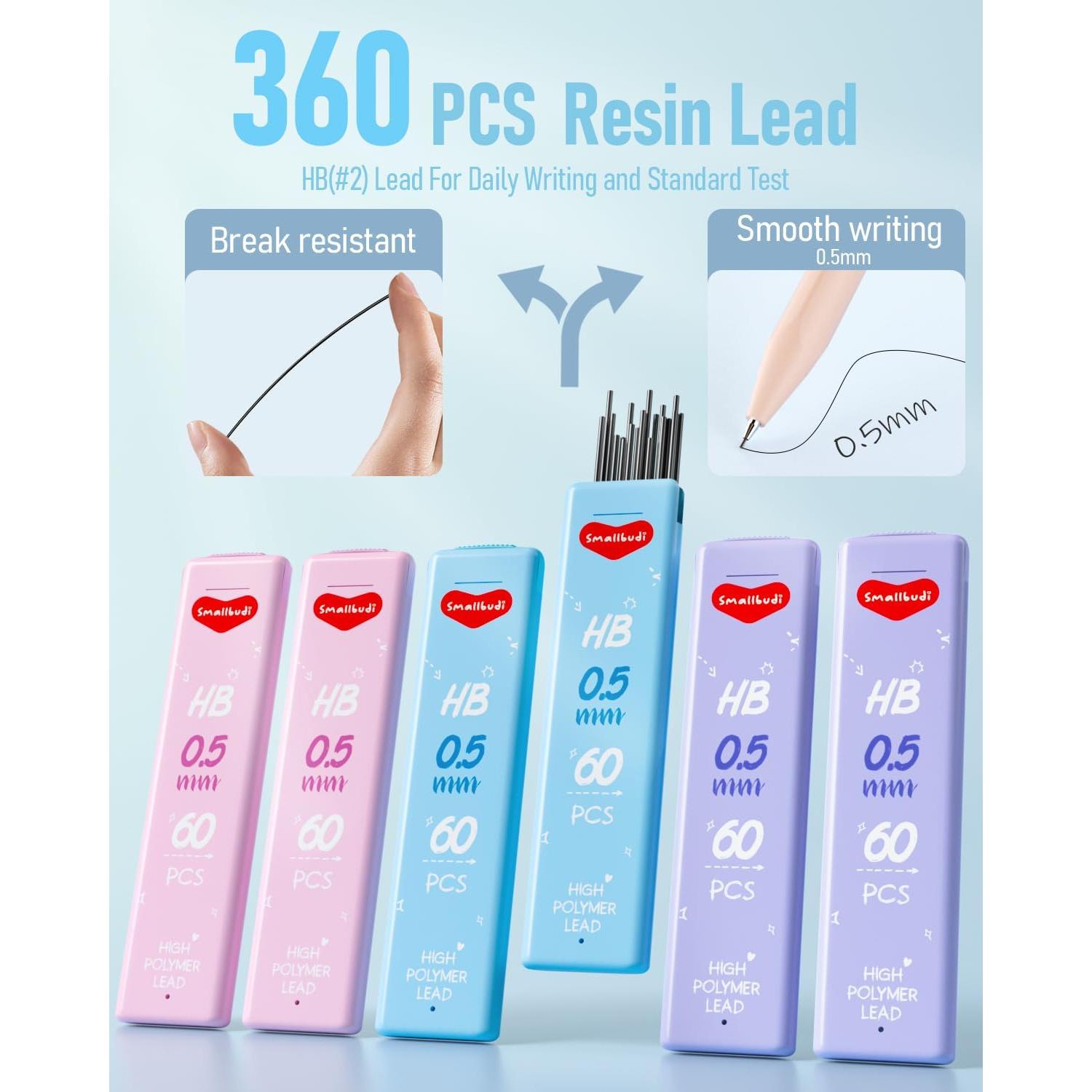 Juego de 6 lápices mecánicos Smallbudi 0.5mm pastel