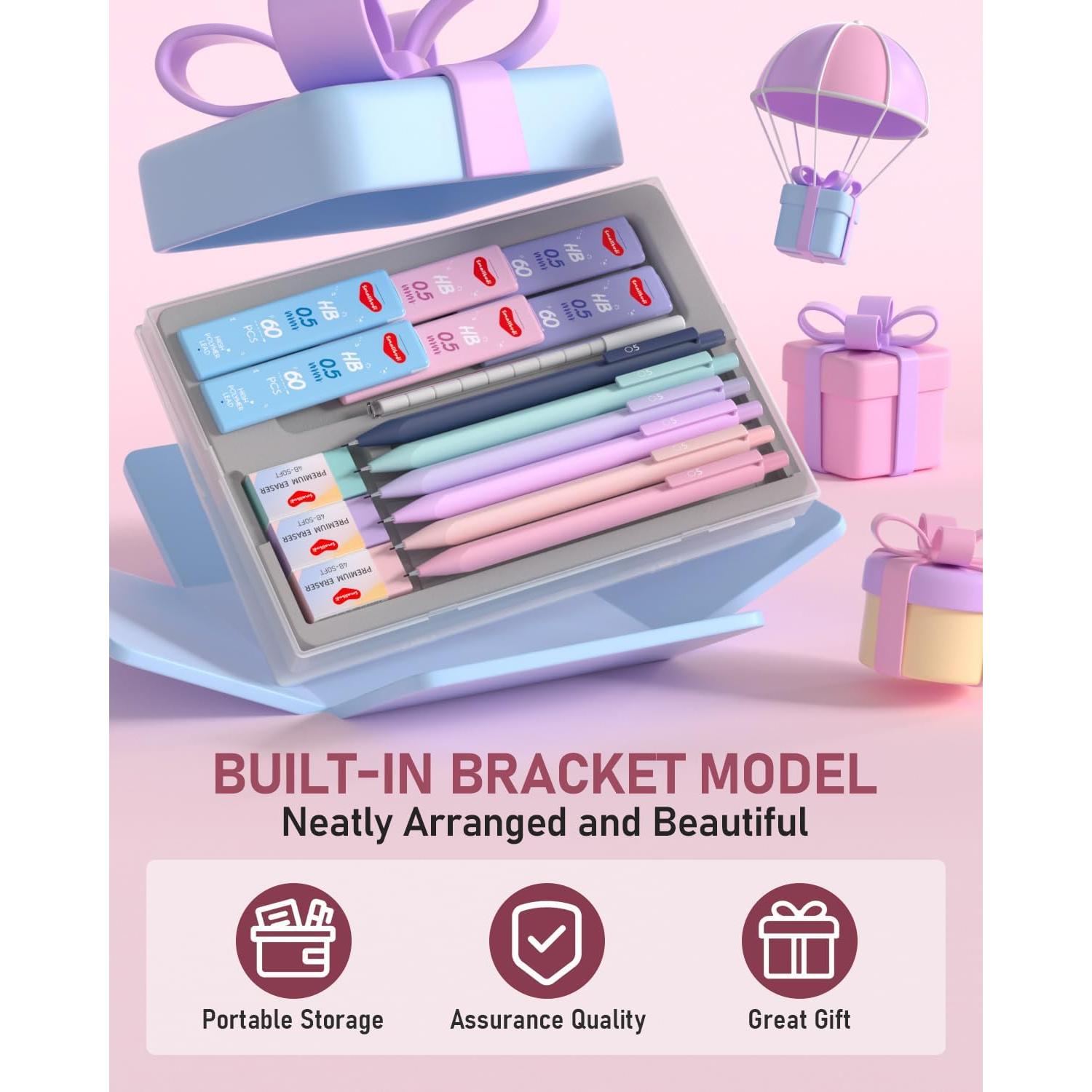 Juego de 6 lápices mecánicos Smallbudi 0.5mm pastel