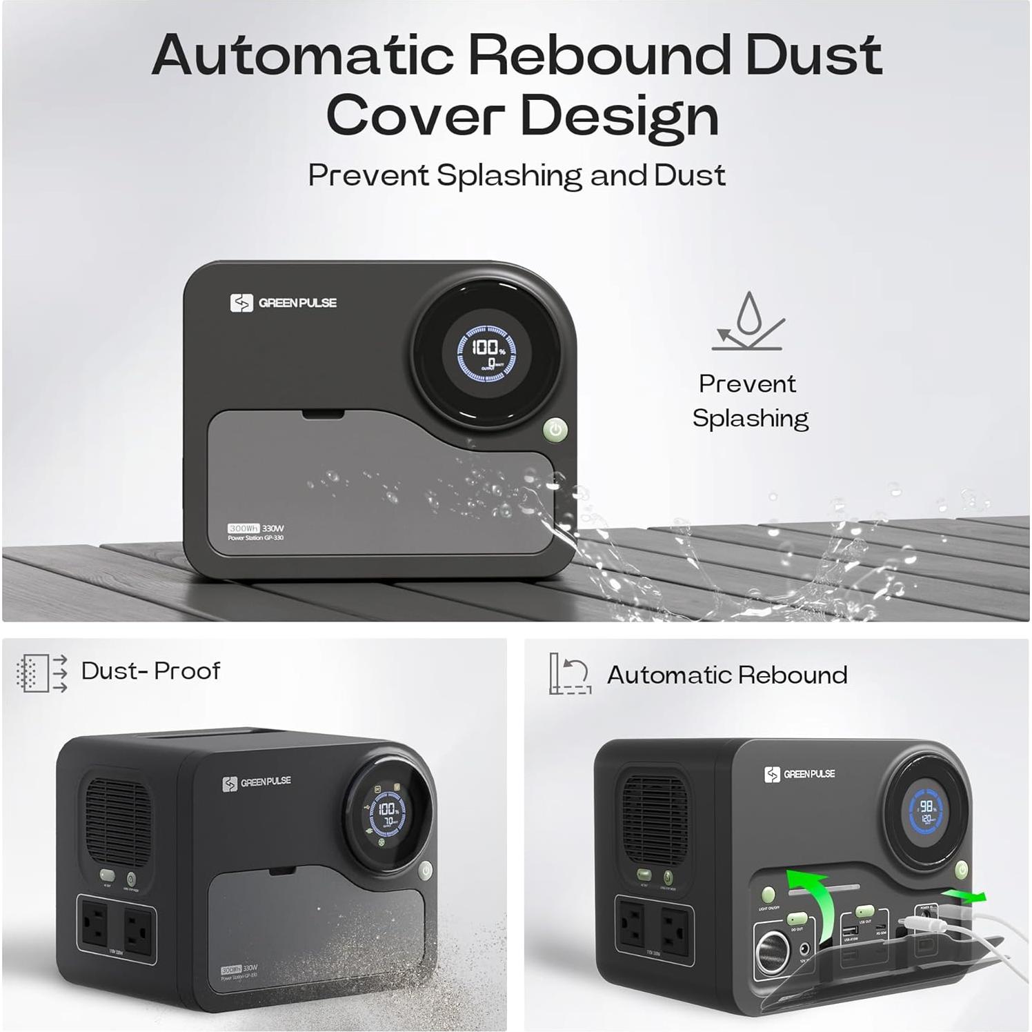 Estación de Energía Portátil Green Pulse 299.7Wh 330W 8 Puertos
