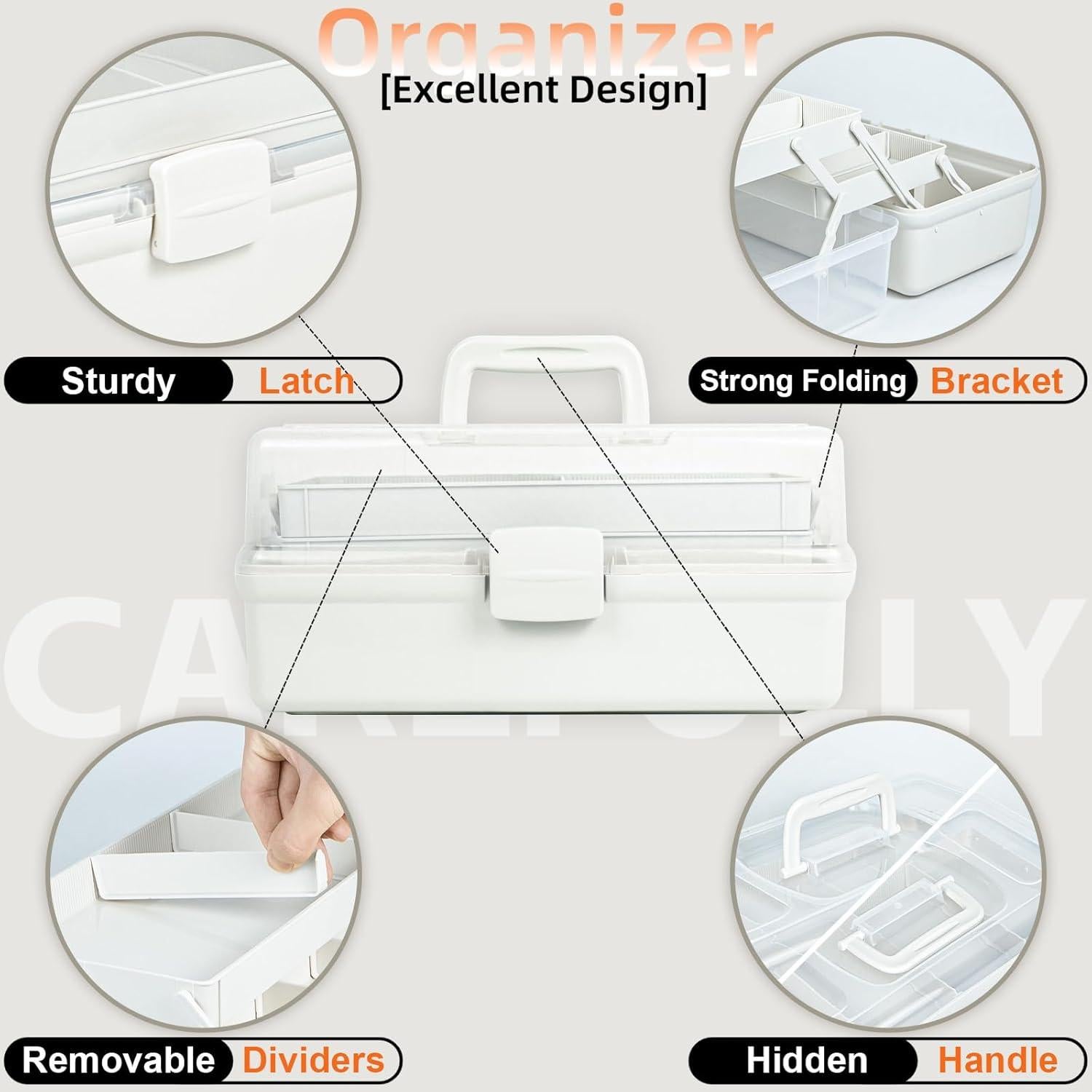 Organizador Multifuncional Tergoo 3 Capas 32x19x15 cm Blanco